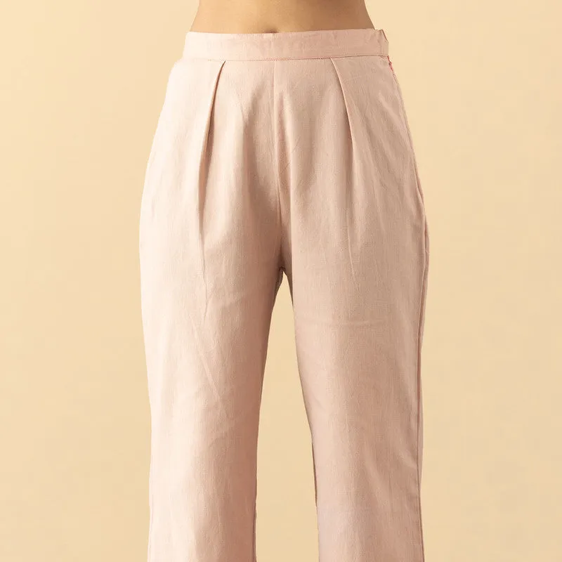 High Waist Cotton Pants |  Dusty Pink