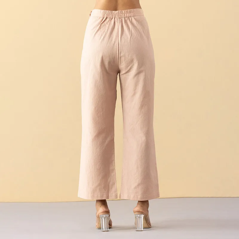 High Waist Cotton Pants |  Dusty Pink