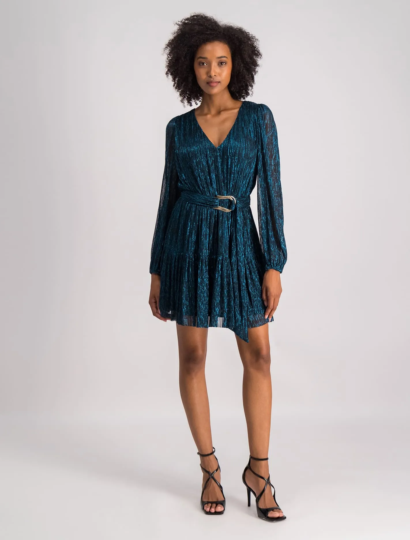 Holly Plisse Buckle Mini Dress