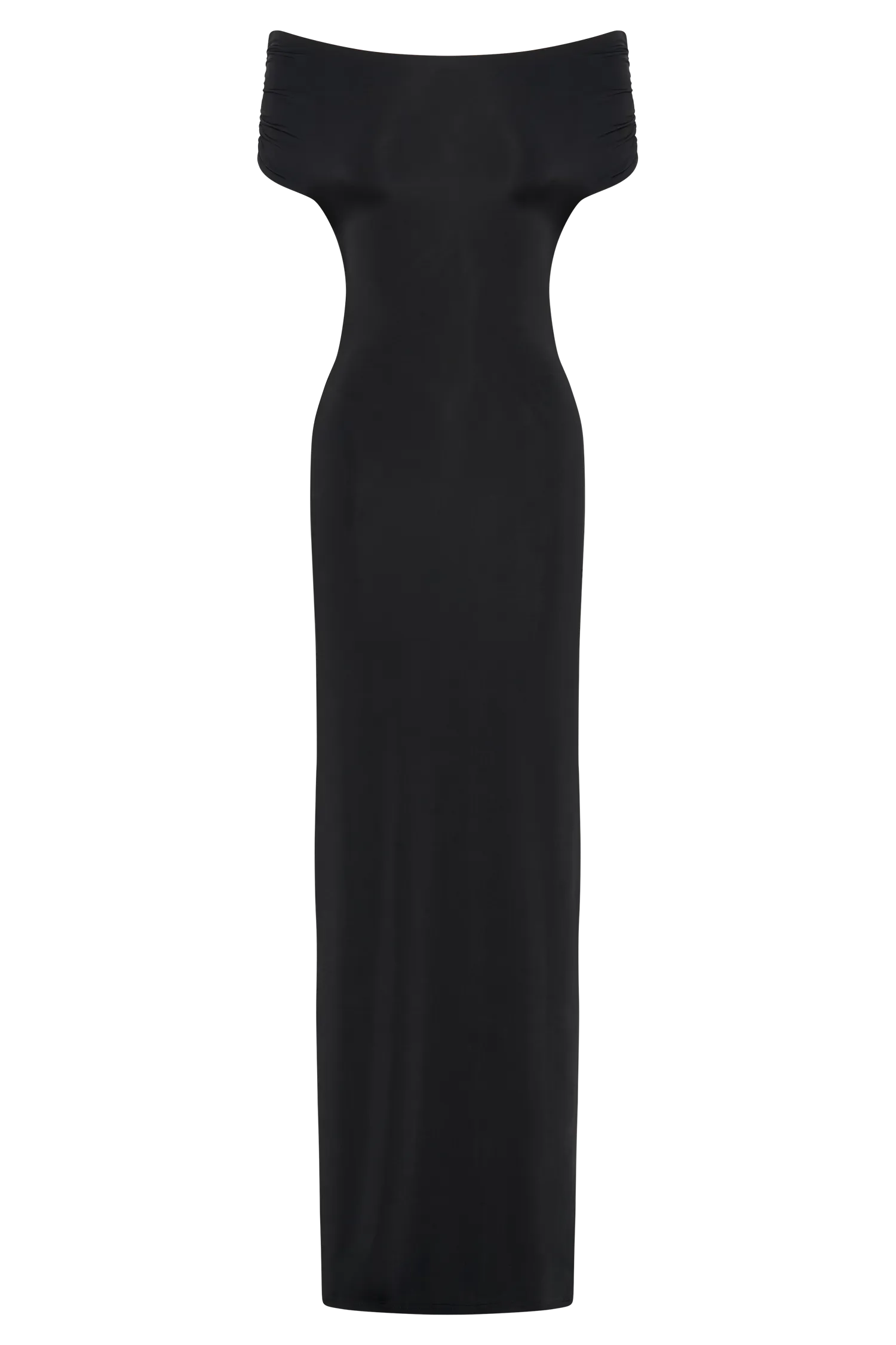 Imogen Off Shoulder Slinky Maxi Dress - Black