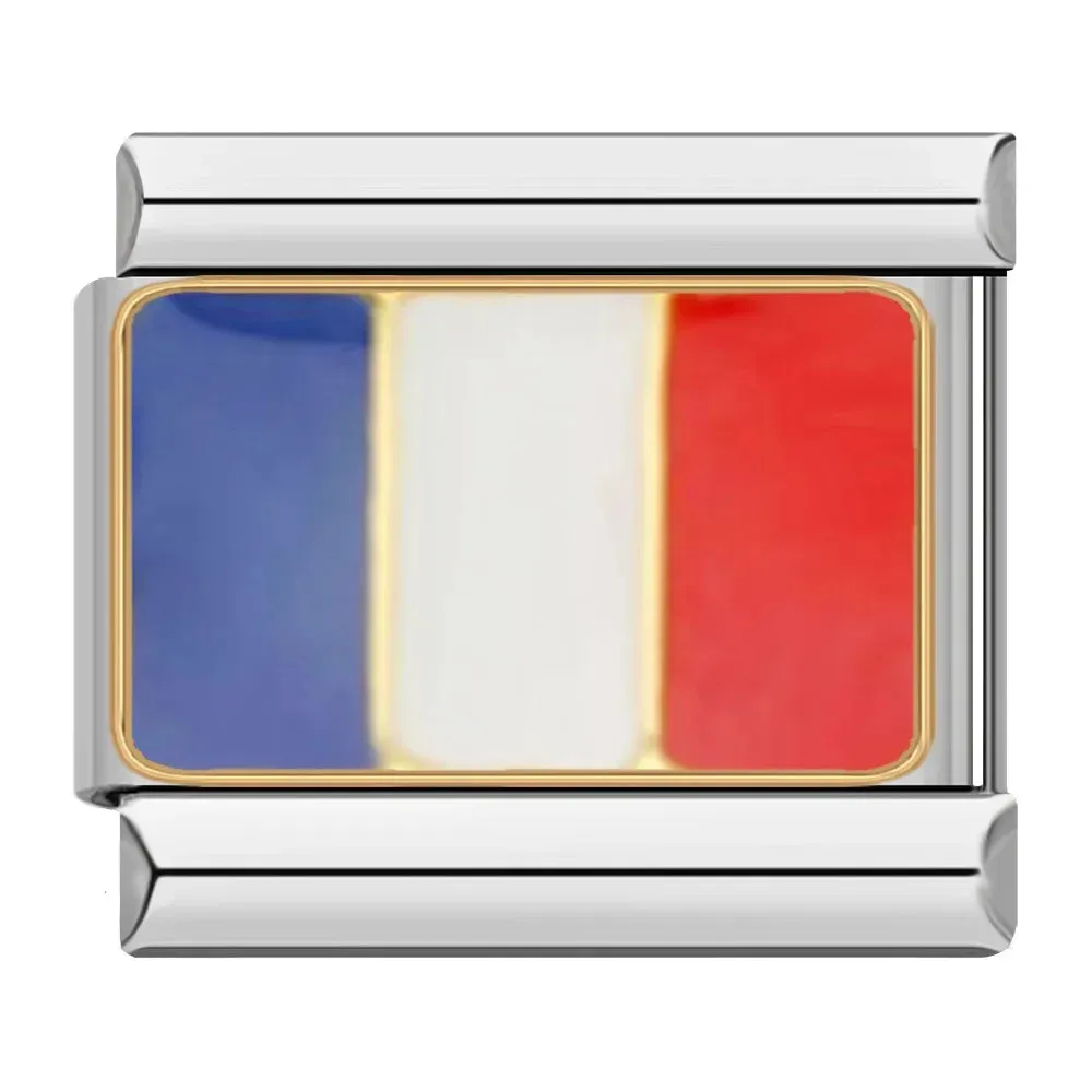 Italian Charm Bracelet Links - Country Flags Collection - Revisit Your Favorite Moments