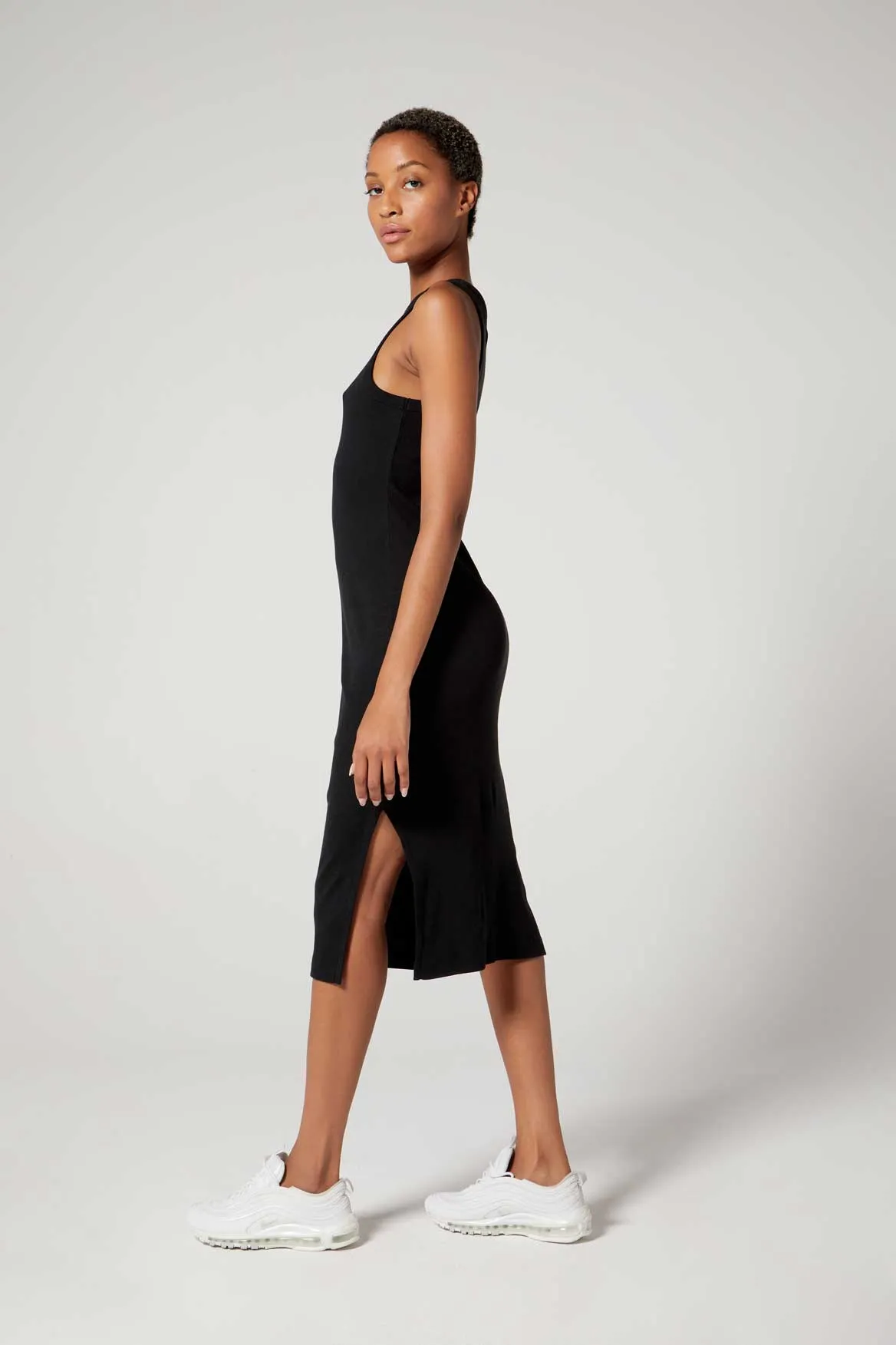 Jane Rib Dress Jet Black