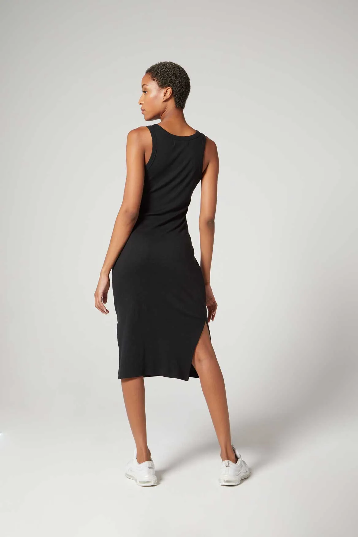 Jane Rib Dress Jet Black