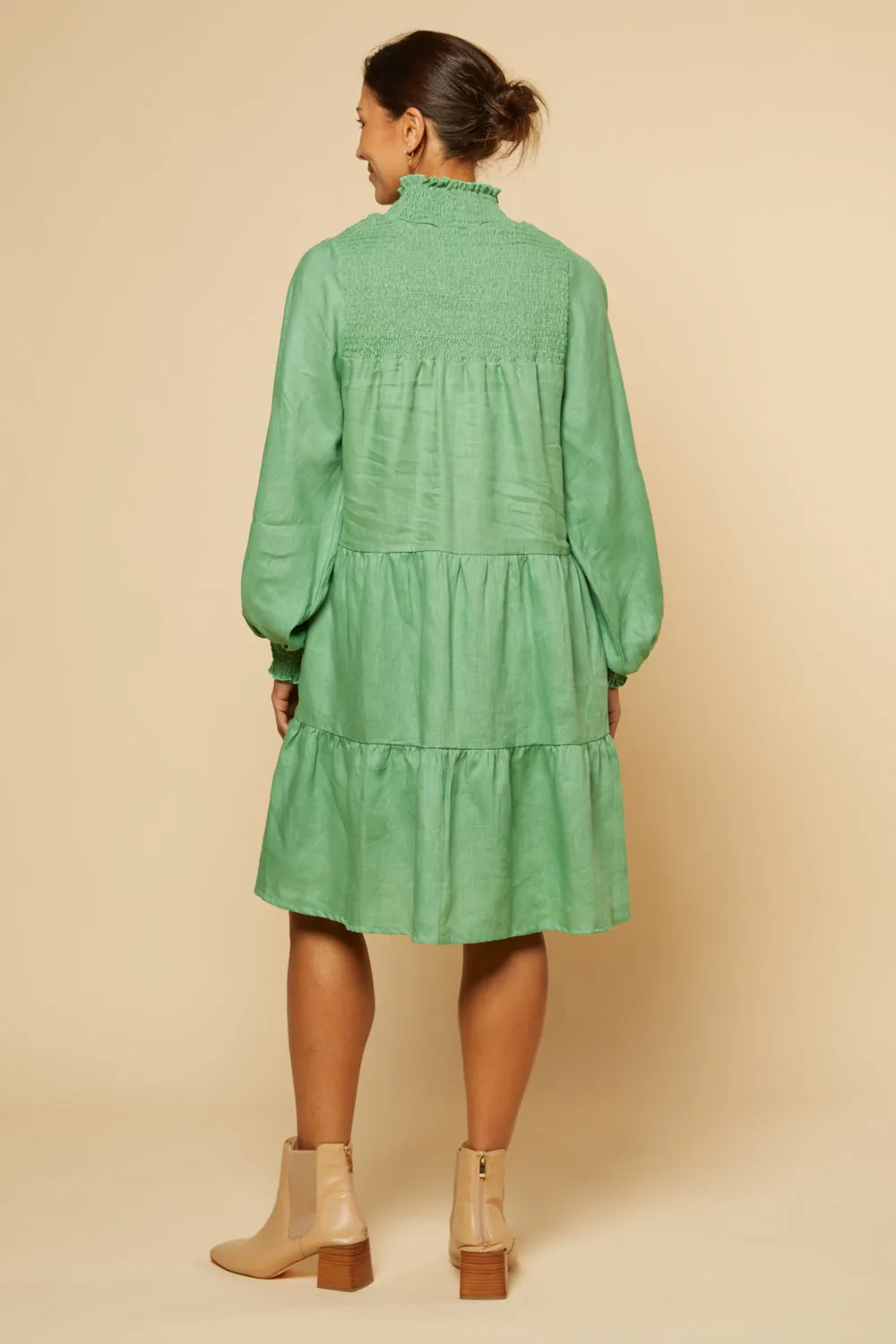 Lakey Long Sleeve Dress in Jadesheen