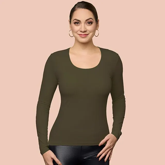 Long Sleeve Scoop Neck Layering Top