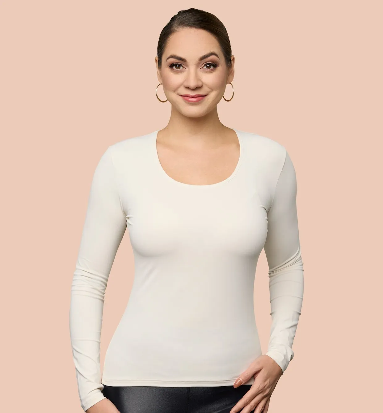 Long Sleeve Scoop Neck Layering Top