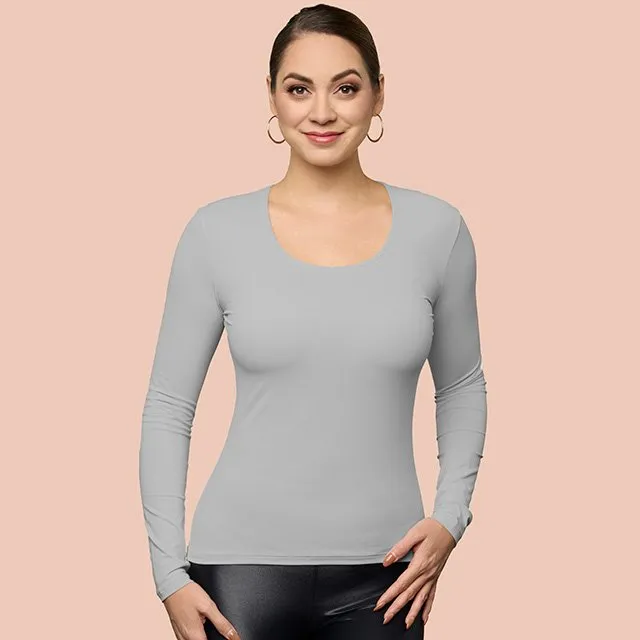 Long Sleeve Scoop Neck Layering Top