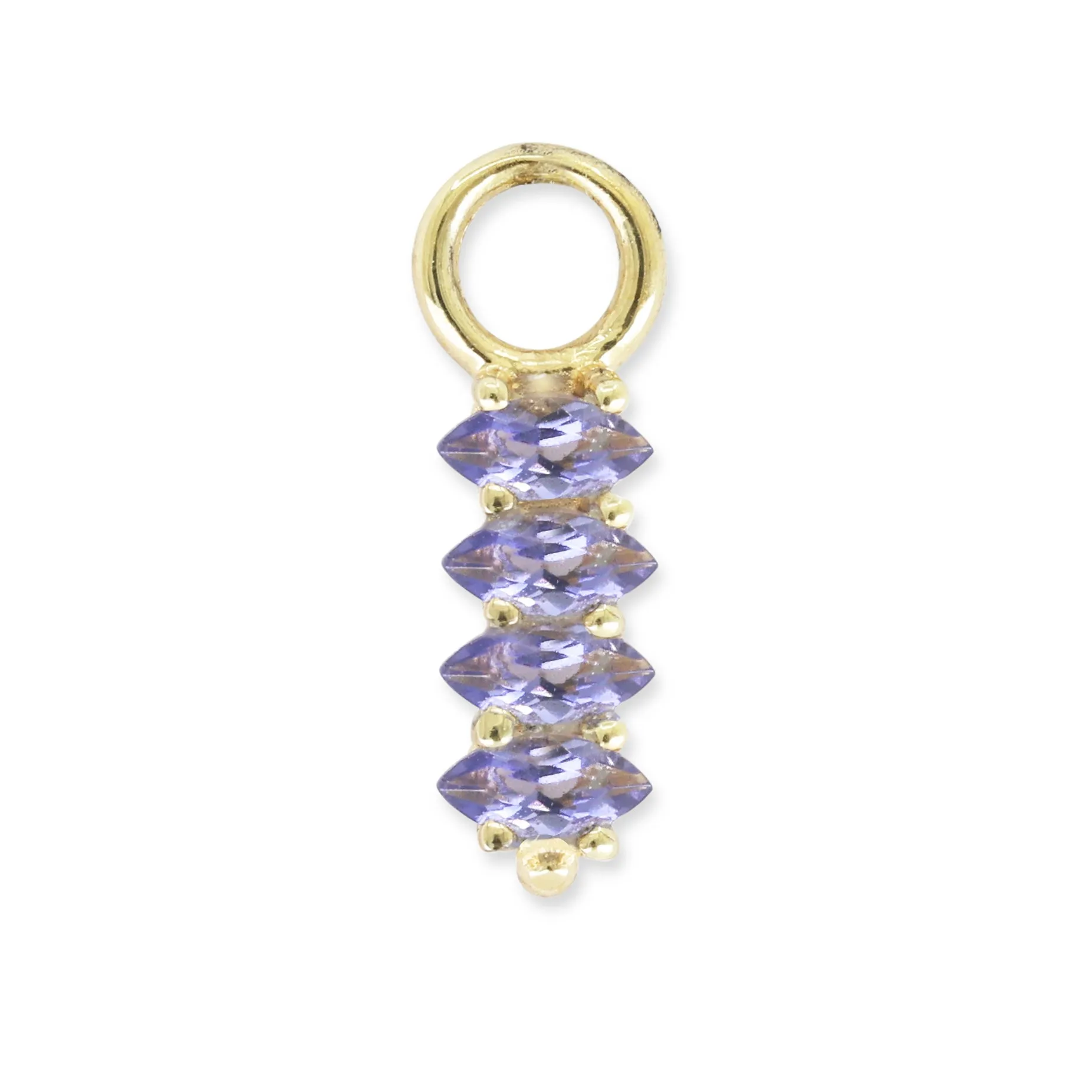 Lynx Iolite Marquise Gold Charm