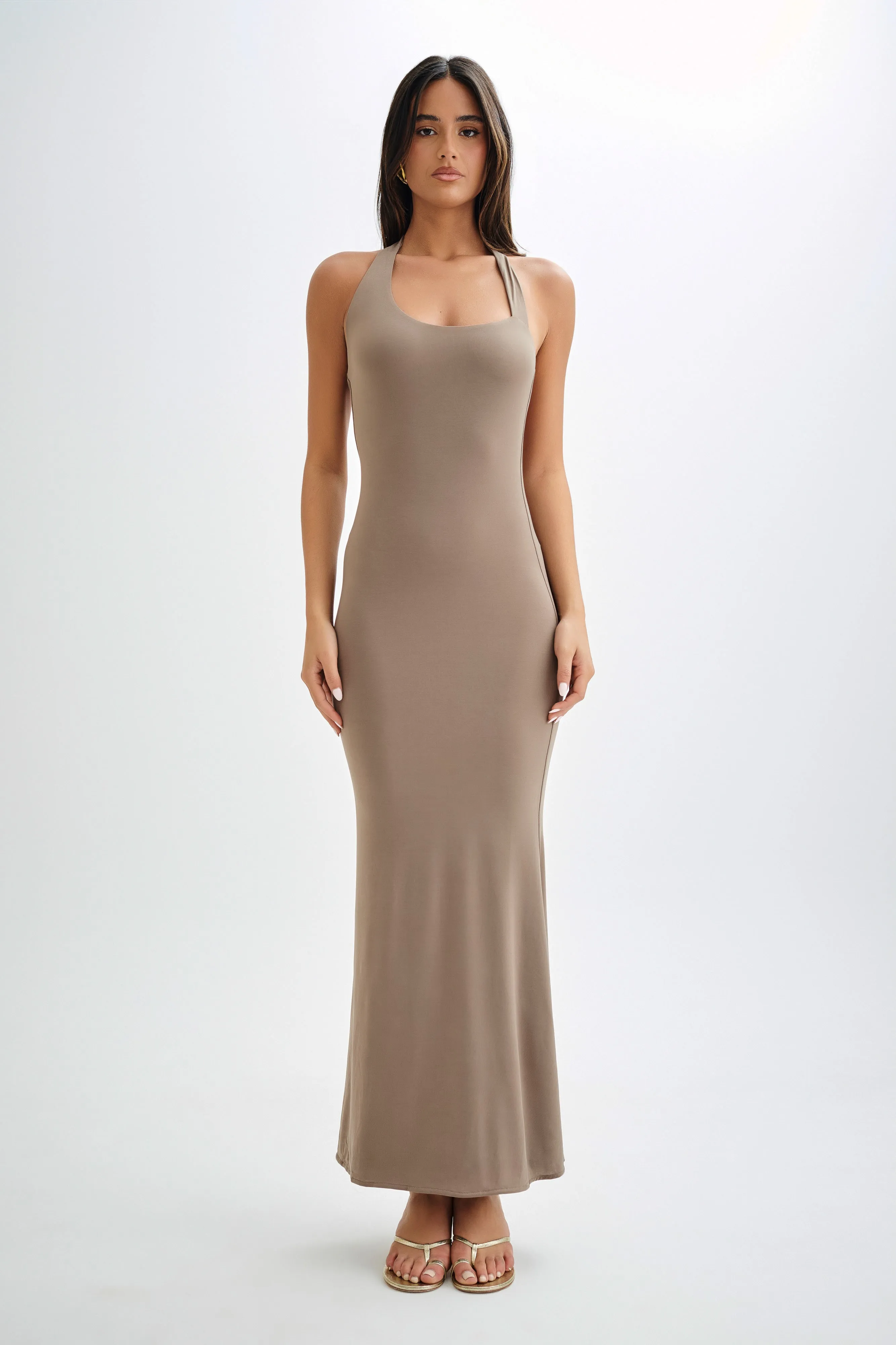 Marianne Asymmetrical Slinky Maxi Dress - Coco