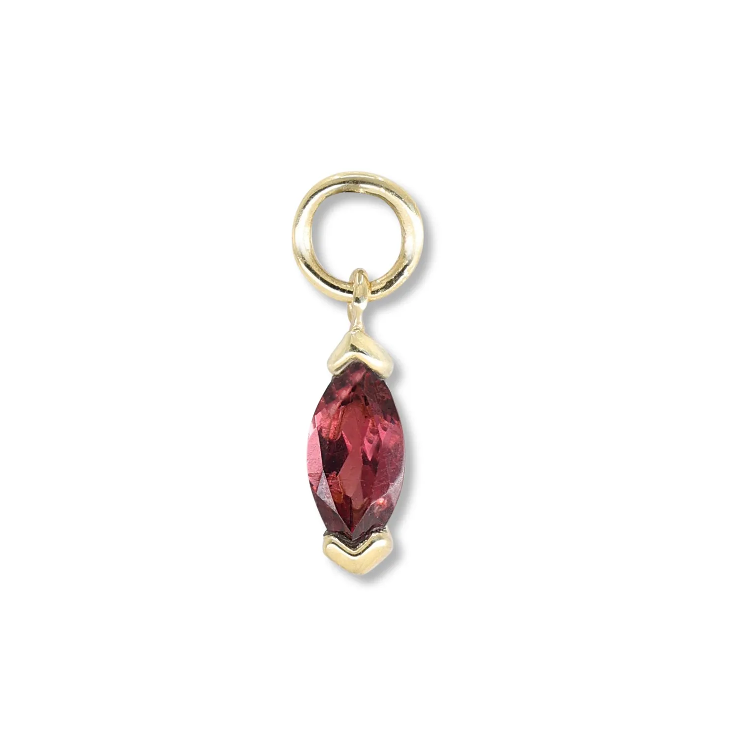 Marquise Rhodolite Gold Charm