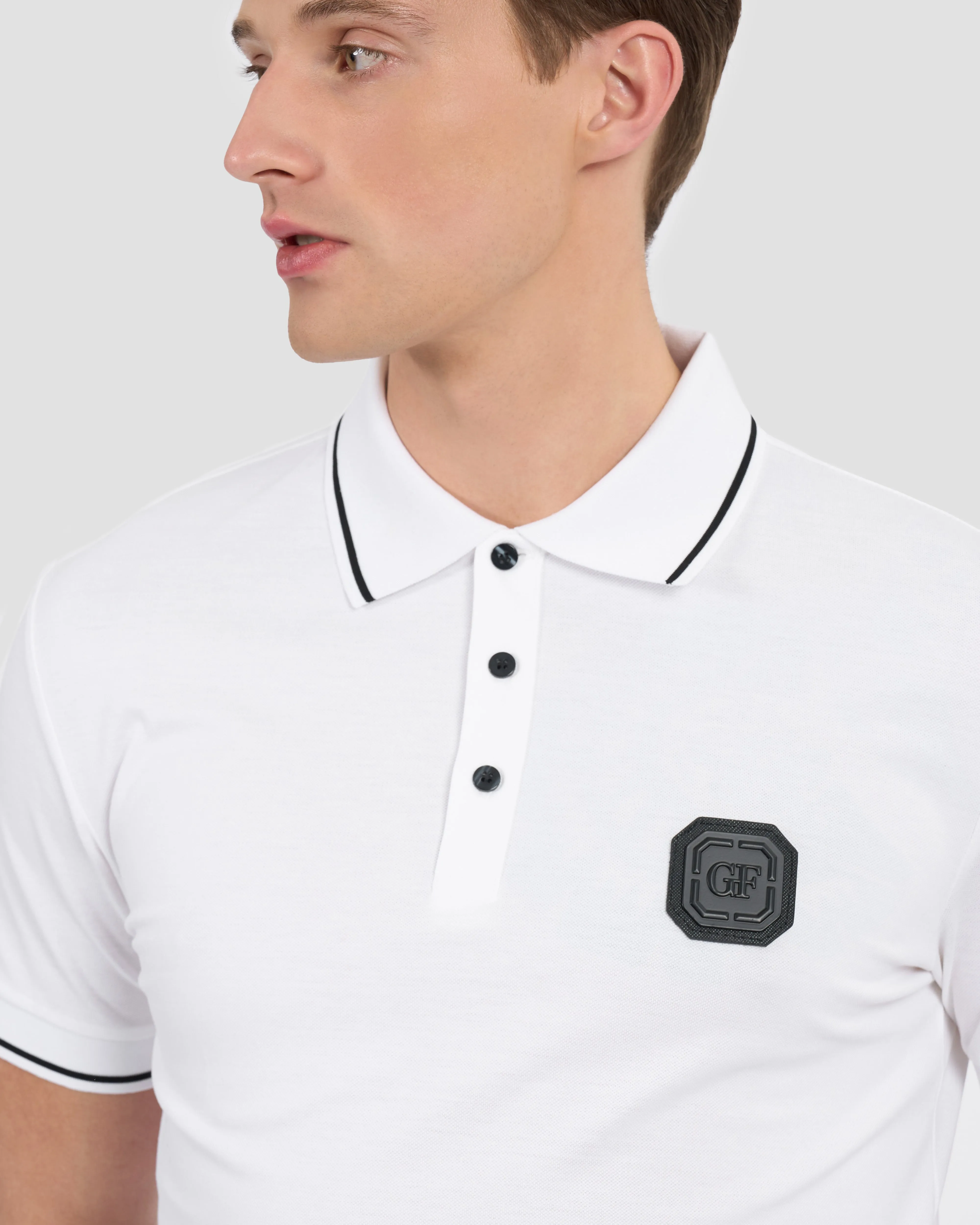 Metal Monogram Patched Polo Shirt