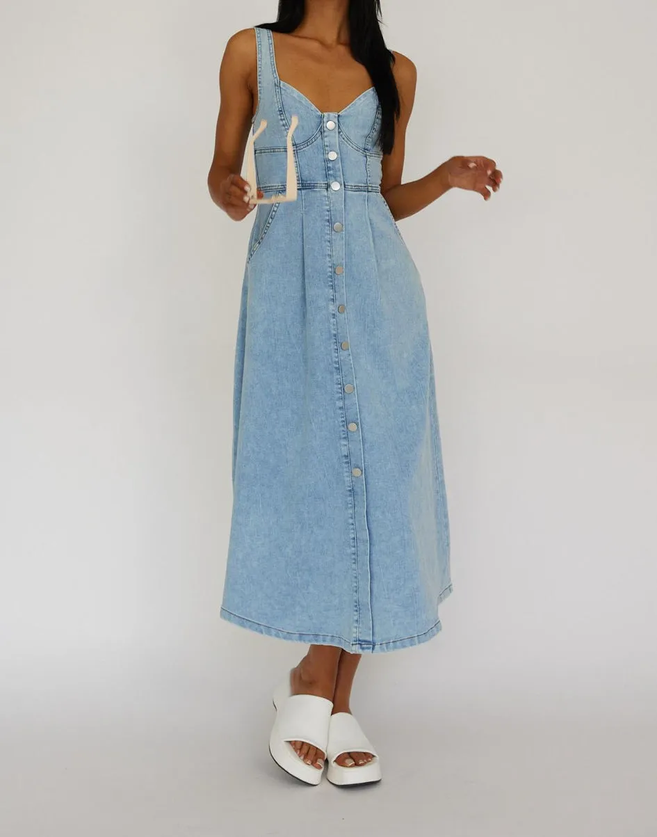 Millan Chambray Denim Midi Dress