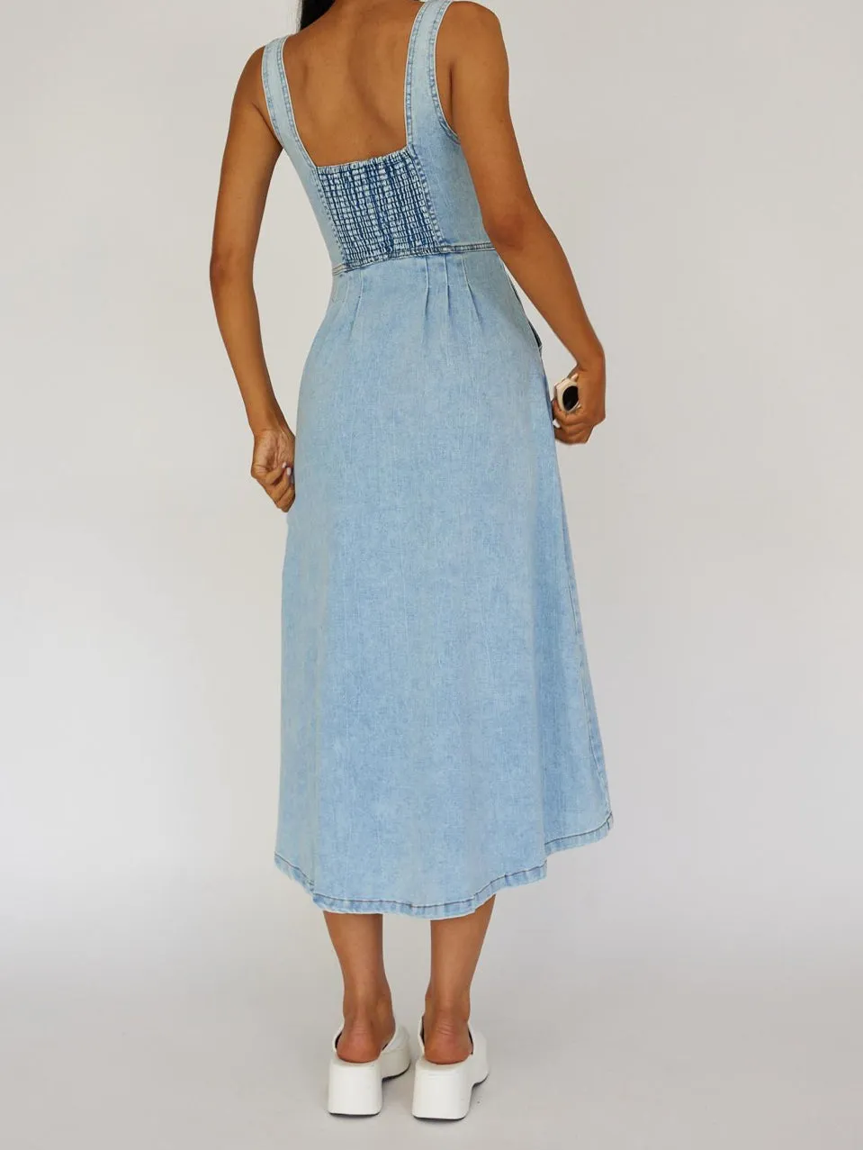 Millan Chambray Denim Midi Dress