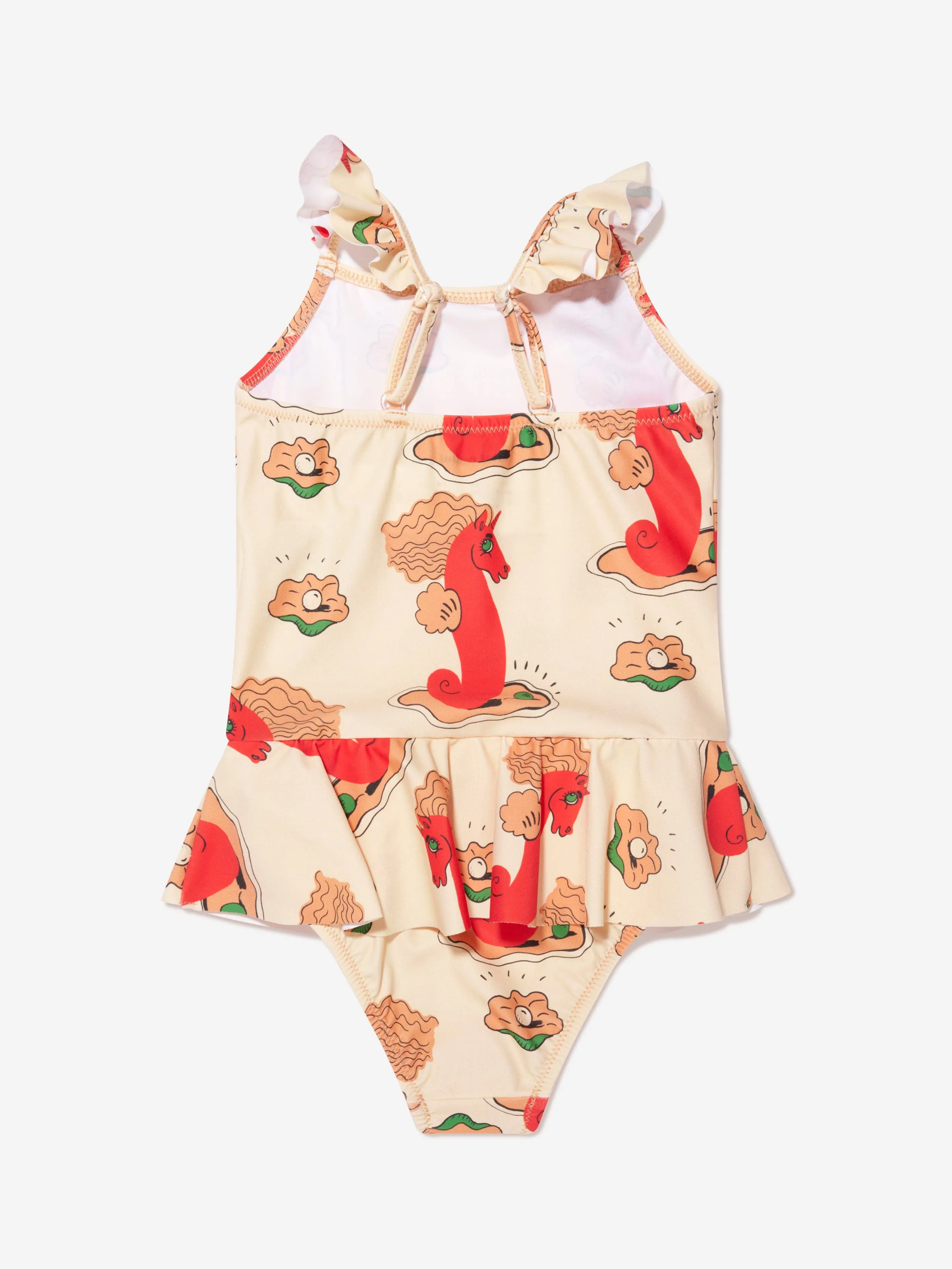 Mini Rodini Girls Unicorn Seahorse Skirt Swimsuit in Multicolour