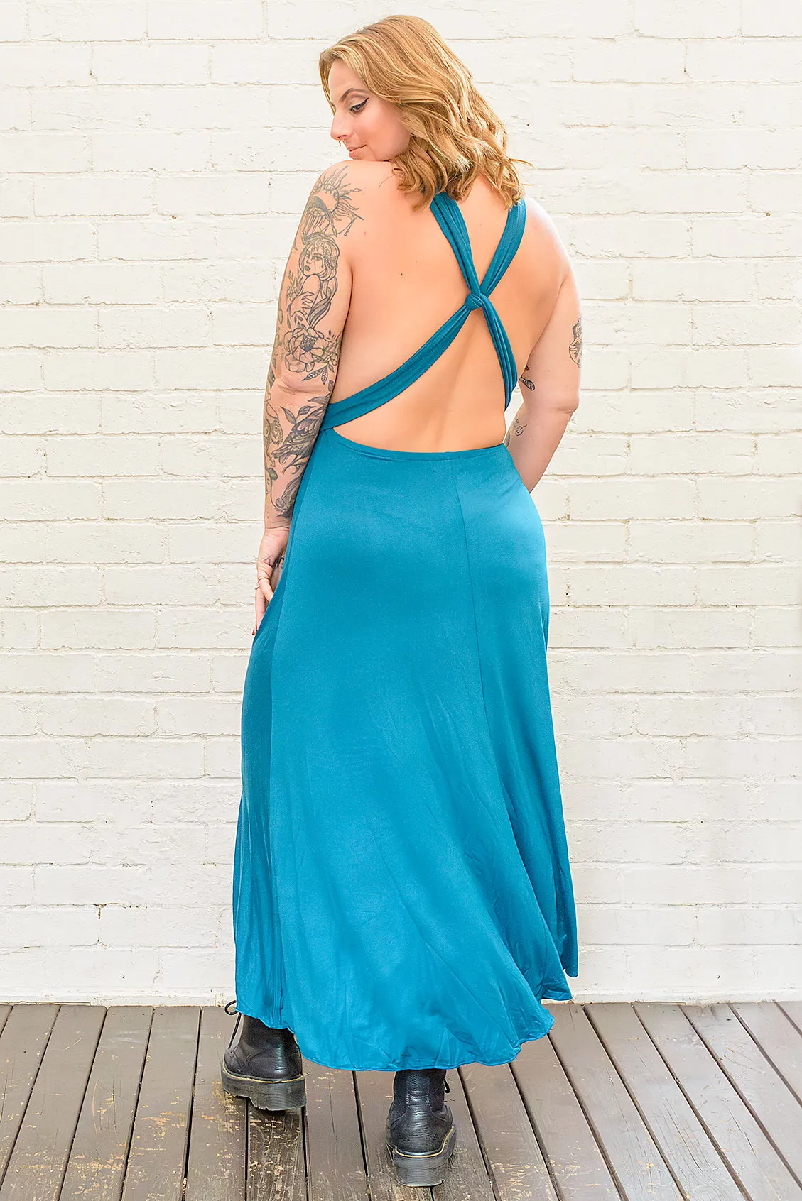 Olympia Maxi Dress in Teal