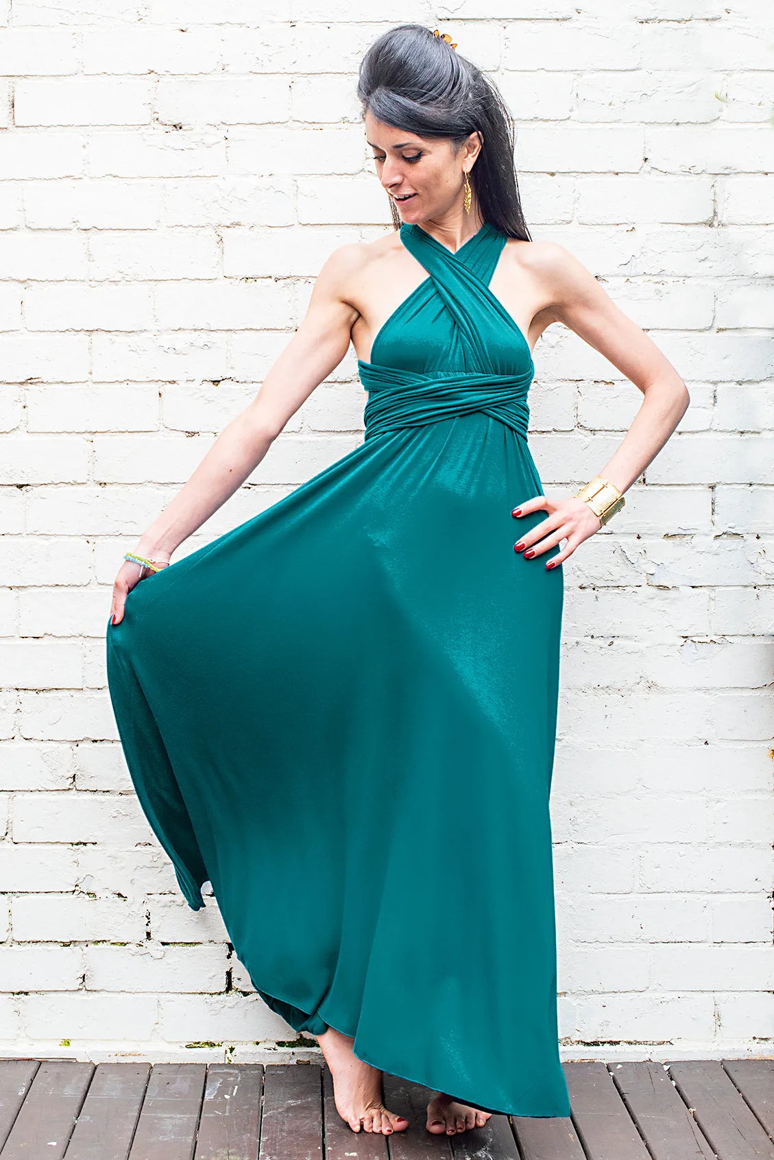 Olympia Maxi Dress in Teal