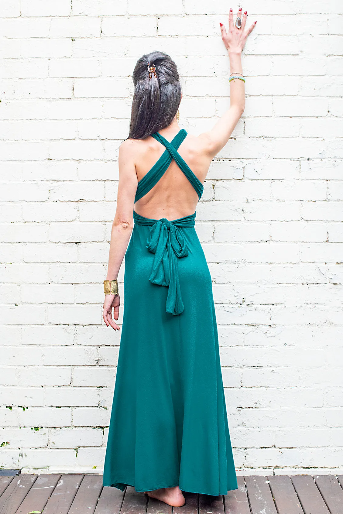 Olympia Maxi Dress in Teal