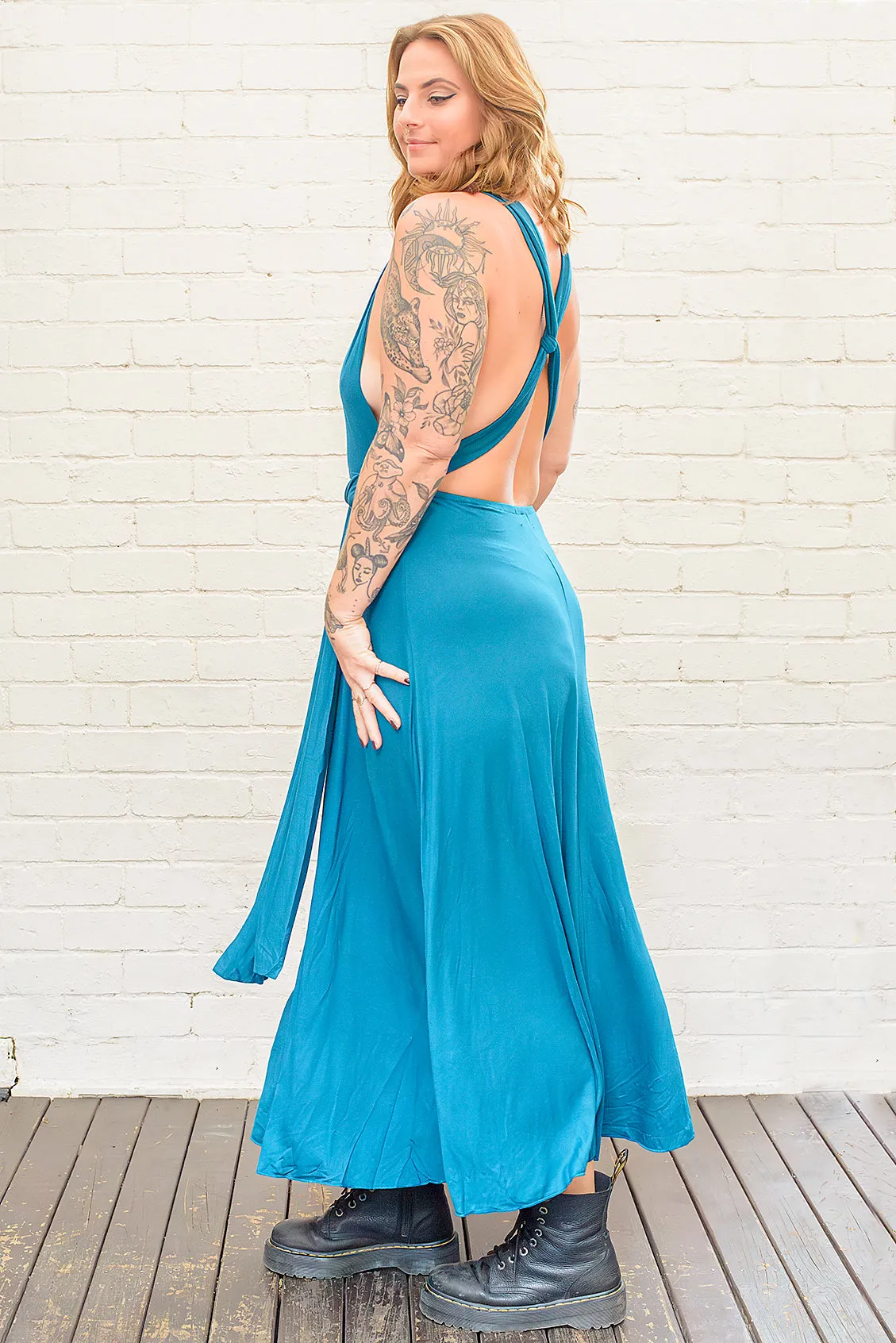 Olympia Maxi Dress in Teal