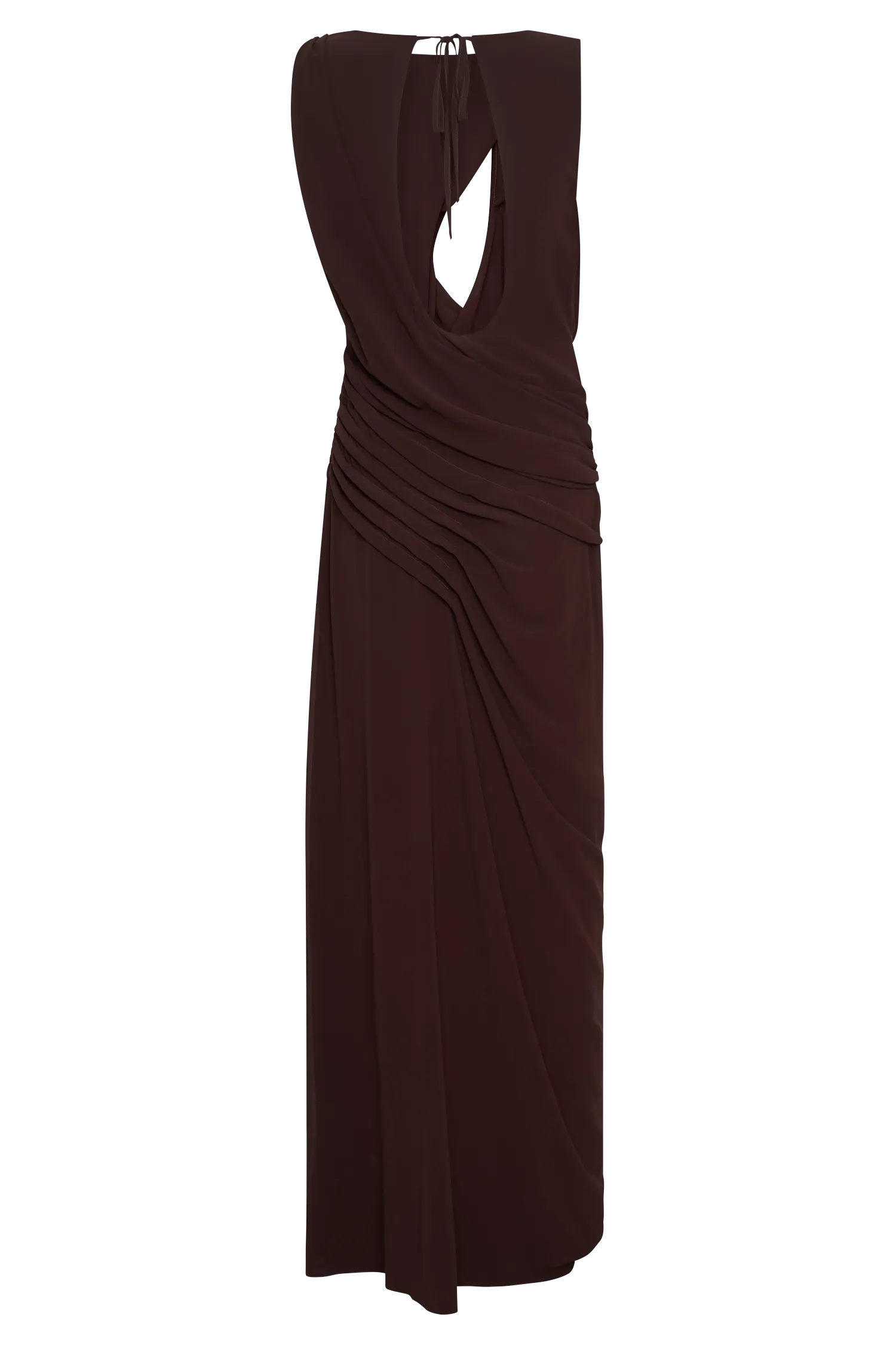 Oria Chiffon Maxi Dress - Cacao Brown