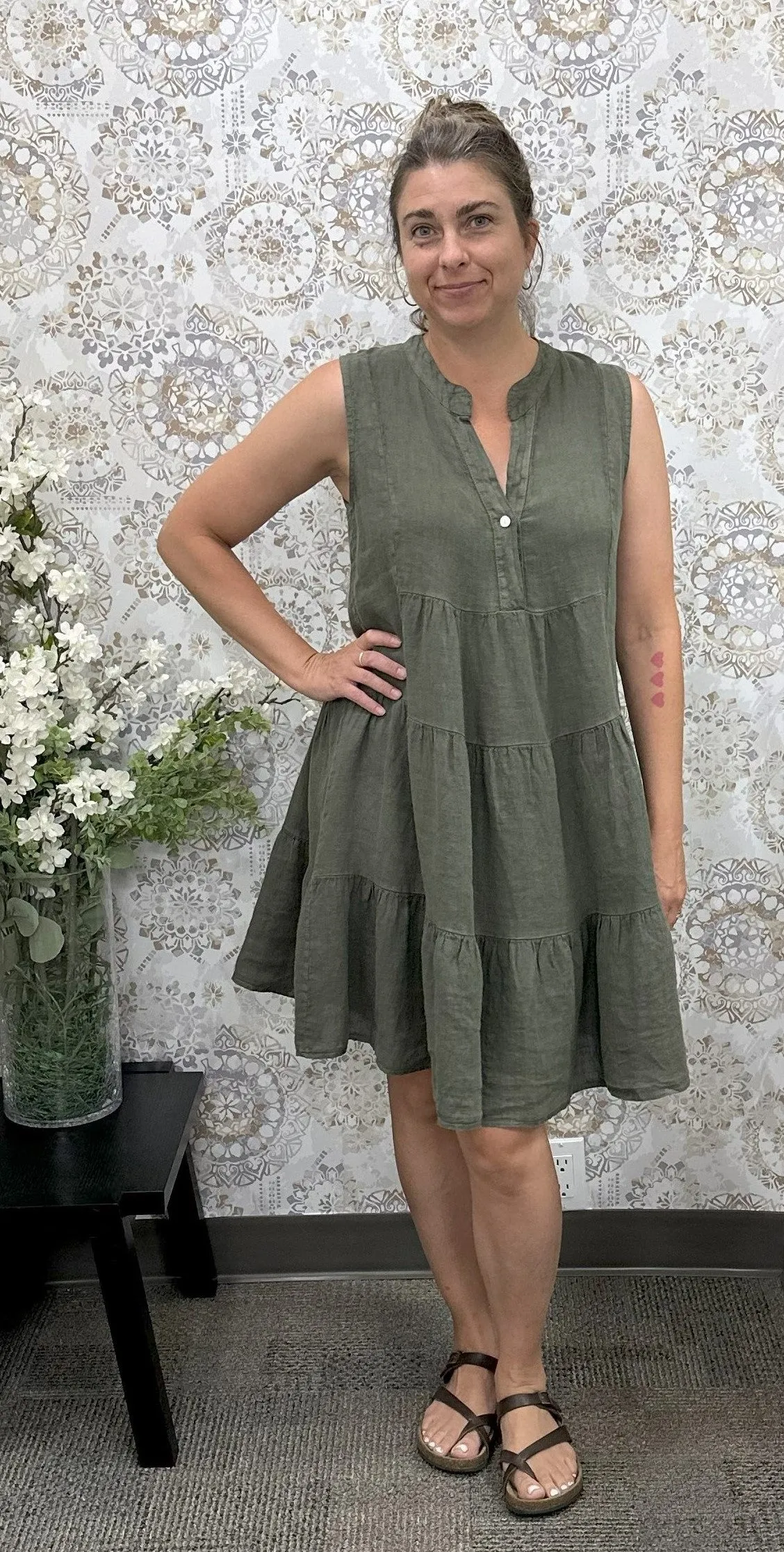 P. S-5083 Linen Tier Dress