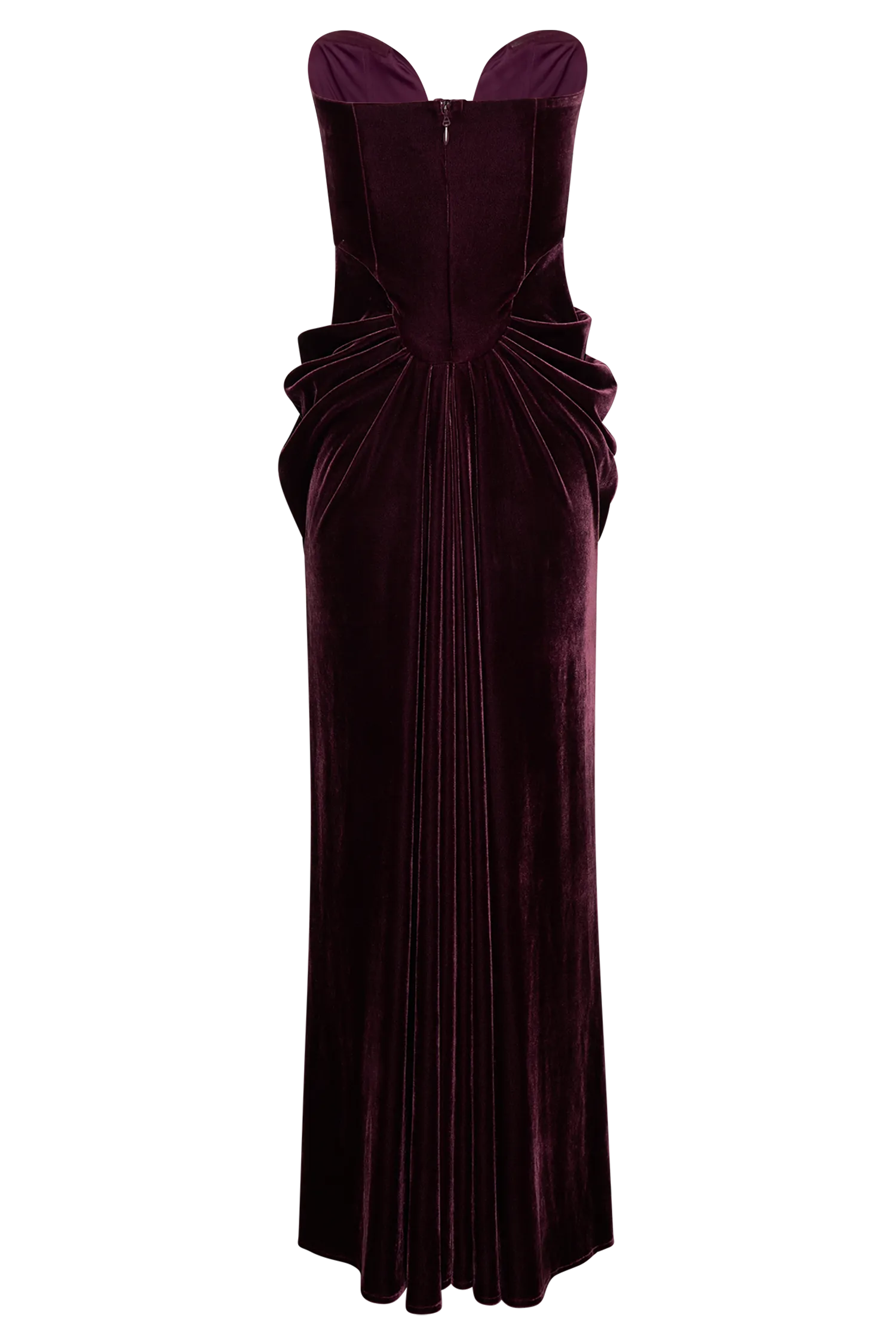 Paige Strapless Velvet Maxi Dress - Plum