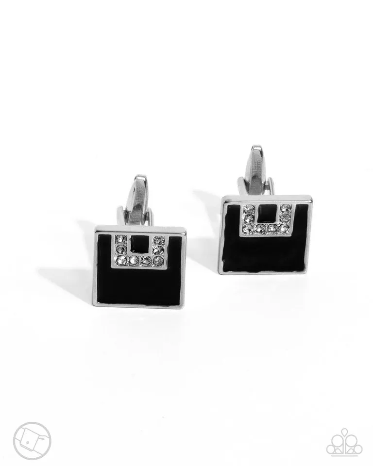 Paparazzi Bracelet ~ Classy Cuff Links - Black