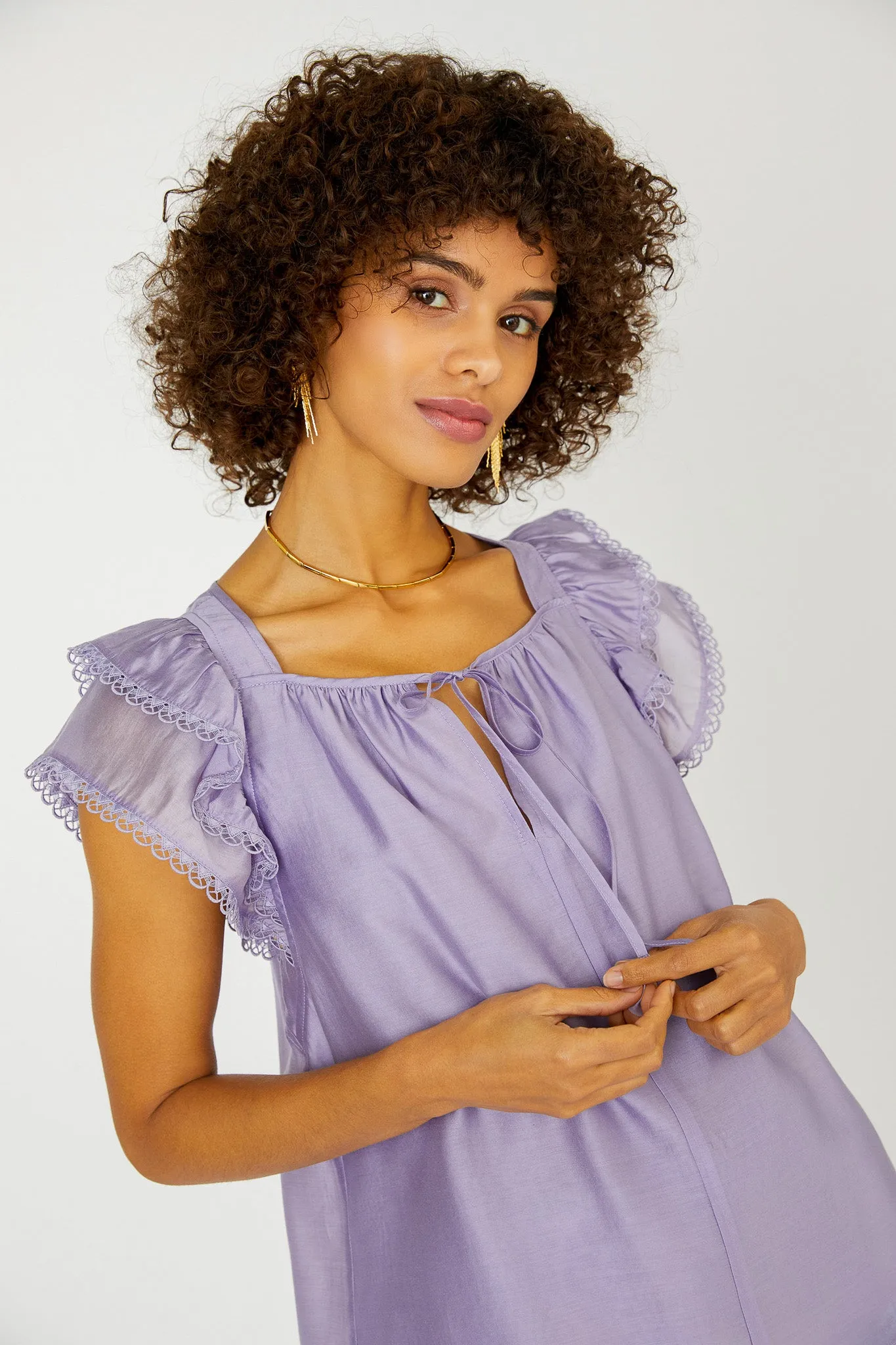 Peekaboo Flutter Sleeve Top