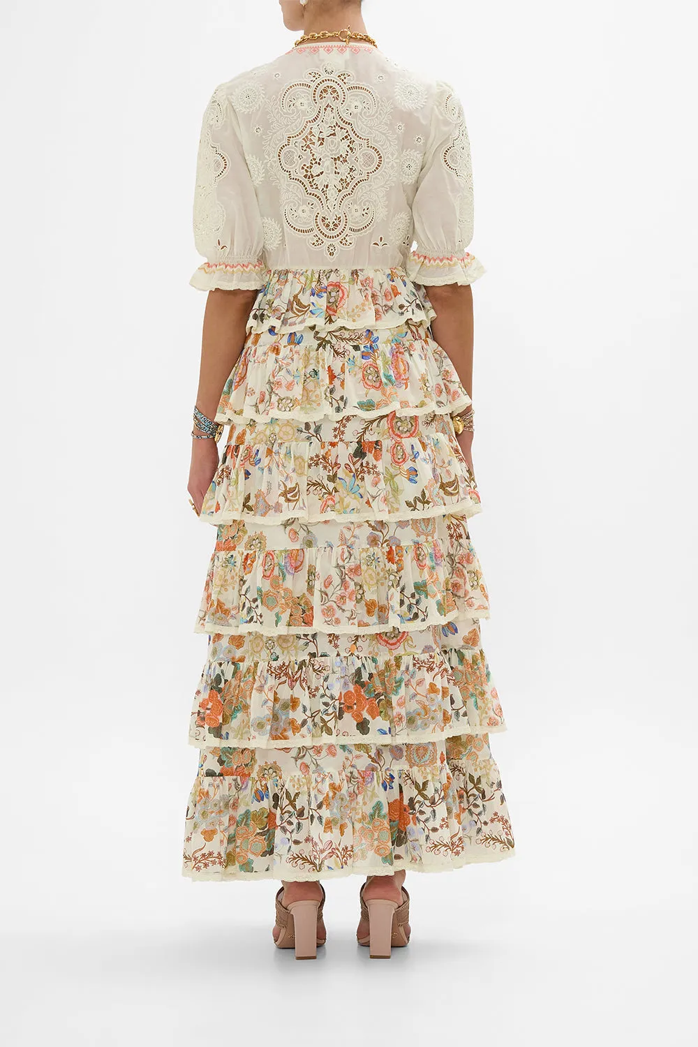 PUFF SLEEVE TIERED SKIRT LONG DRESS IN HONOUR OF HEIRLOOMS