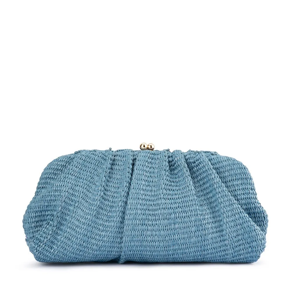 QUEENIE Gathered Woven Clutch