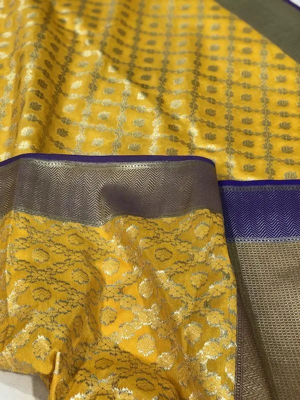 Radiant Yellow Handloom Banarasi Silk Dupatta