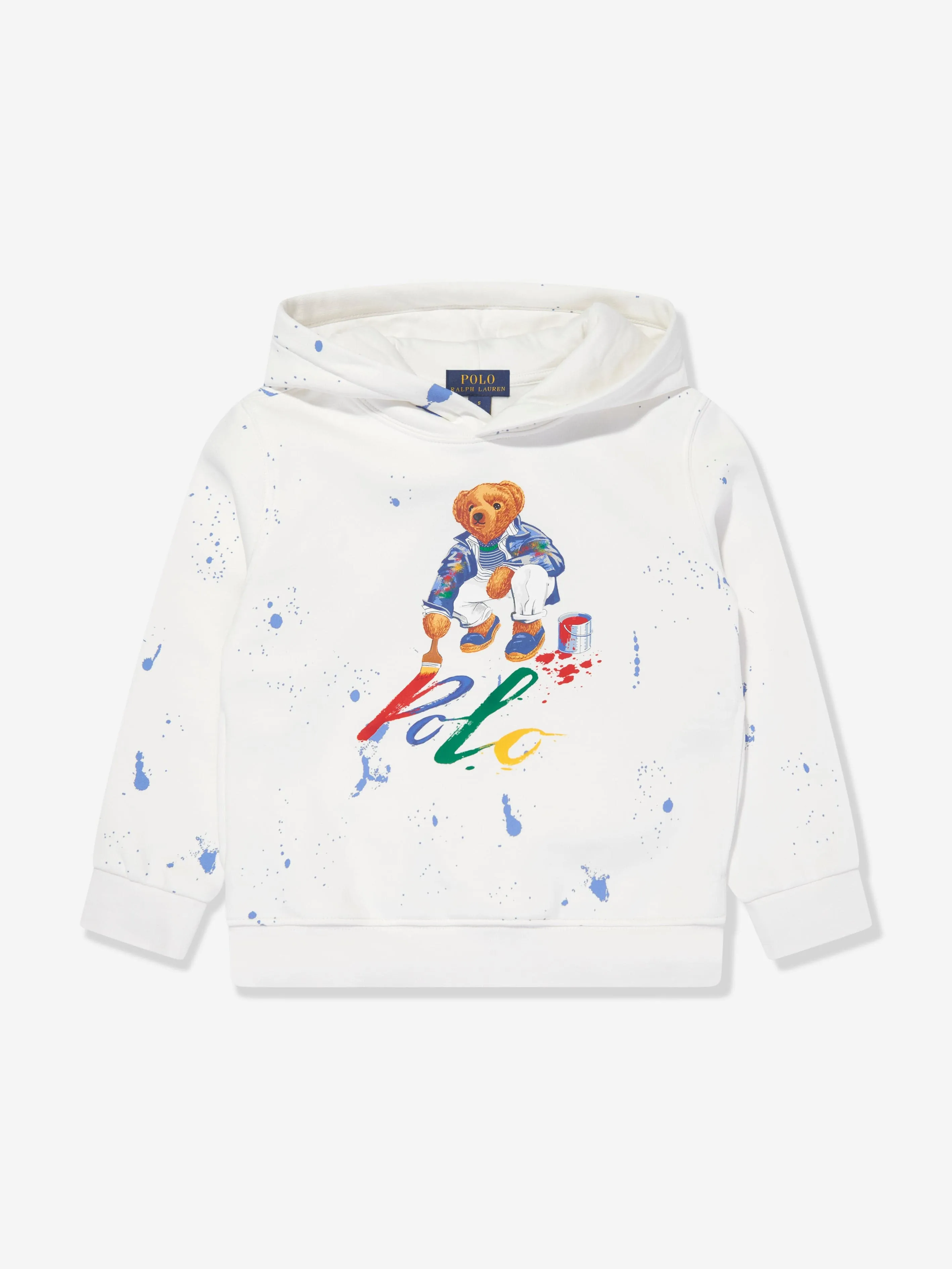 Ralph Lauren Boys Polo Bear Hoodie in White