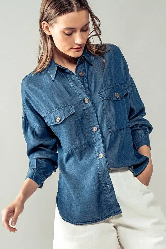 Relaxed Fit Chambray Shirt