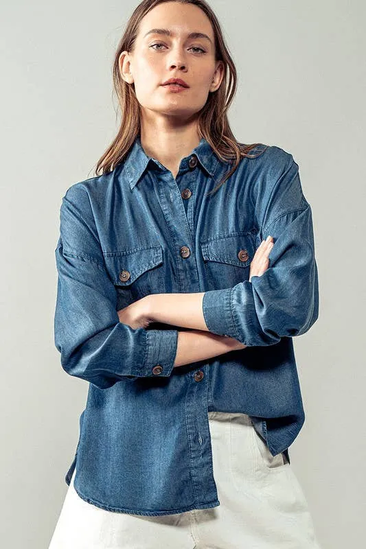 Relaxed Fit Chambray Shirt