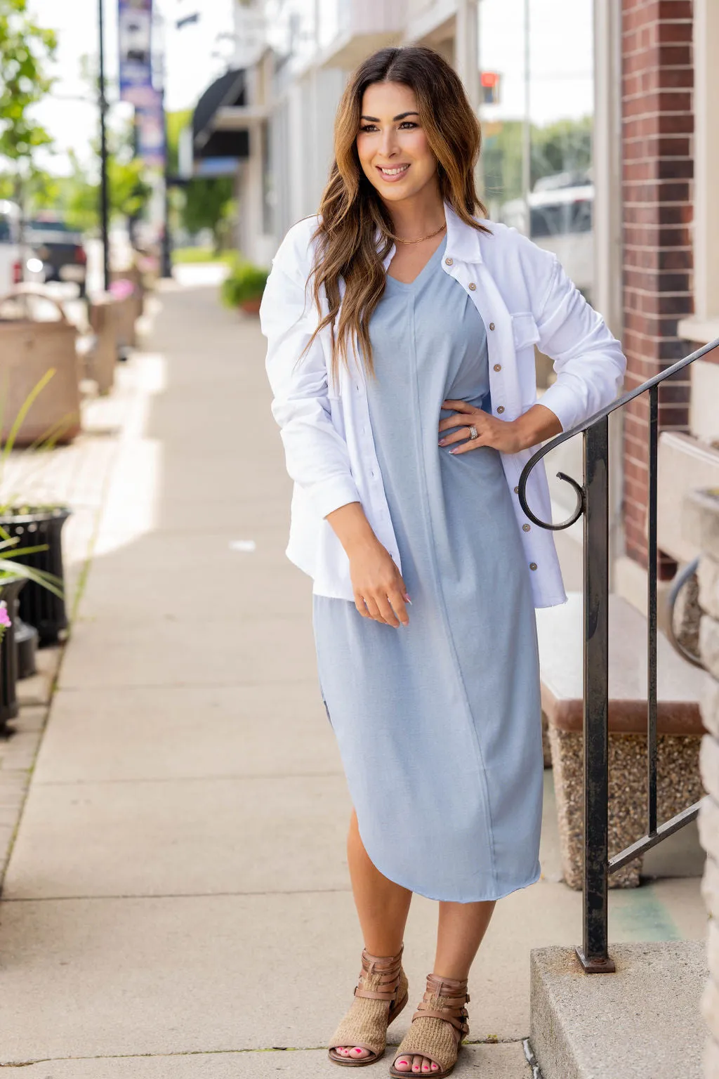 Relaxed Mid Seam Midi Dress