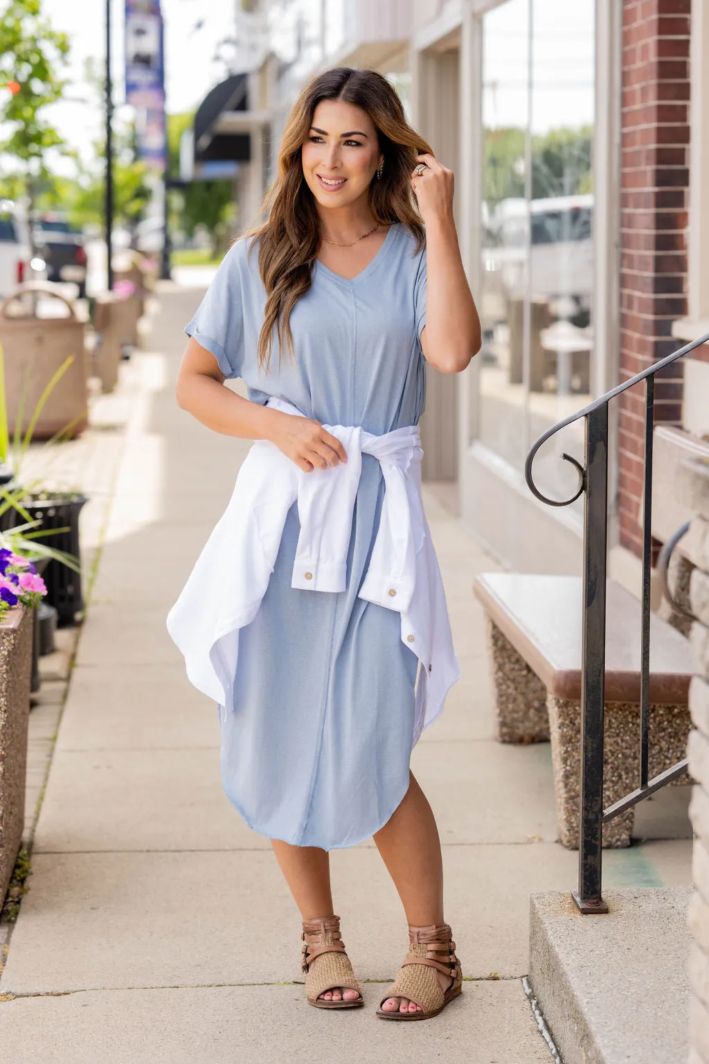 Relaxed Mid Seam Midi Dress