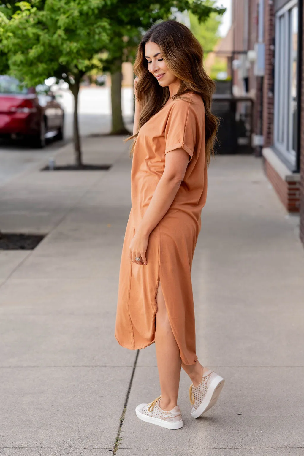 Relaxed Mid Seam Midi Dress