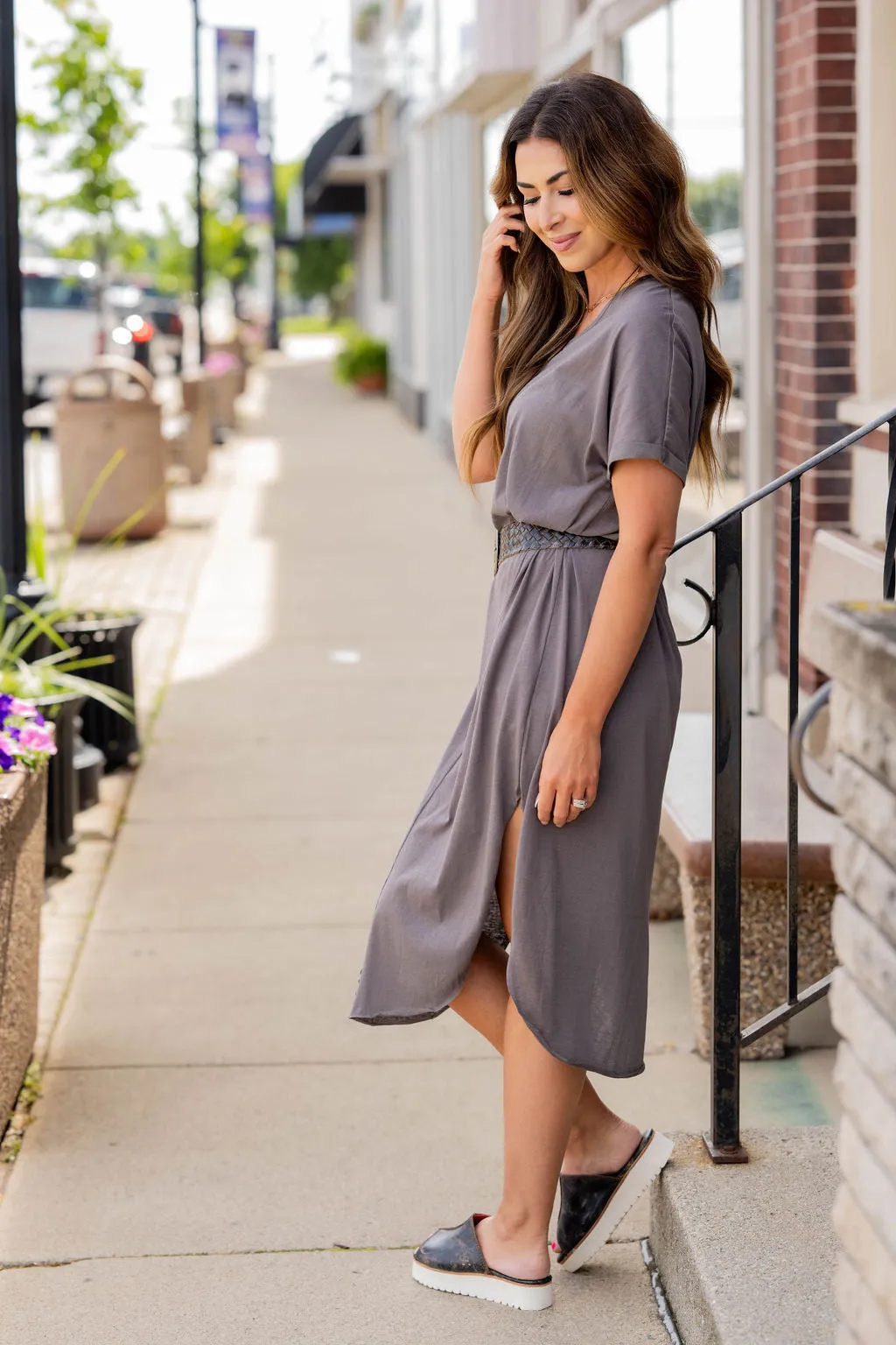 Relaxed Mid Seam Midi Dress