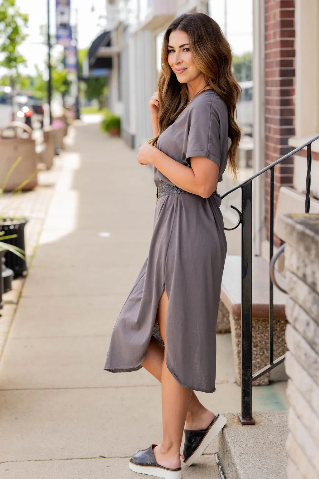 Relaxed Mid Seam Midi Dress