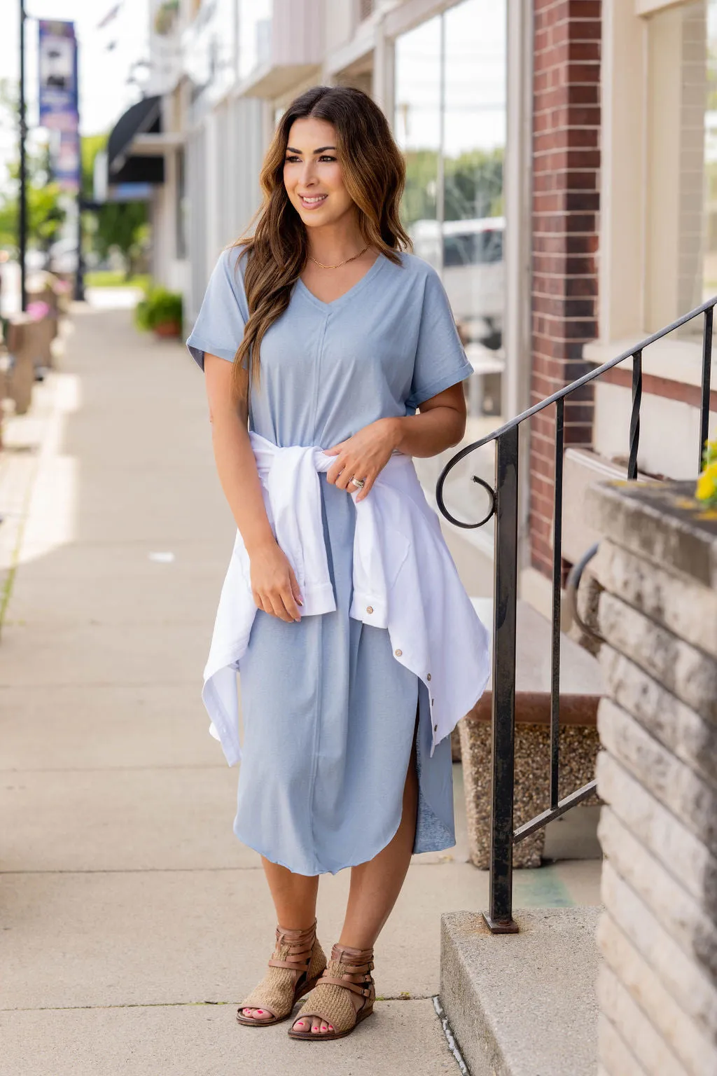 Relaxed Mid Seam Midi Dress