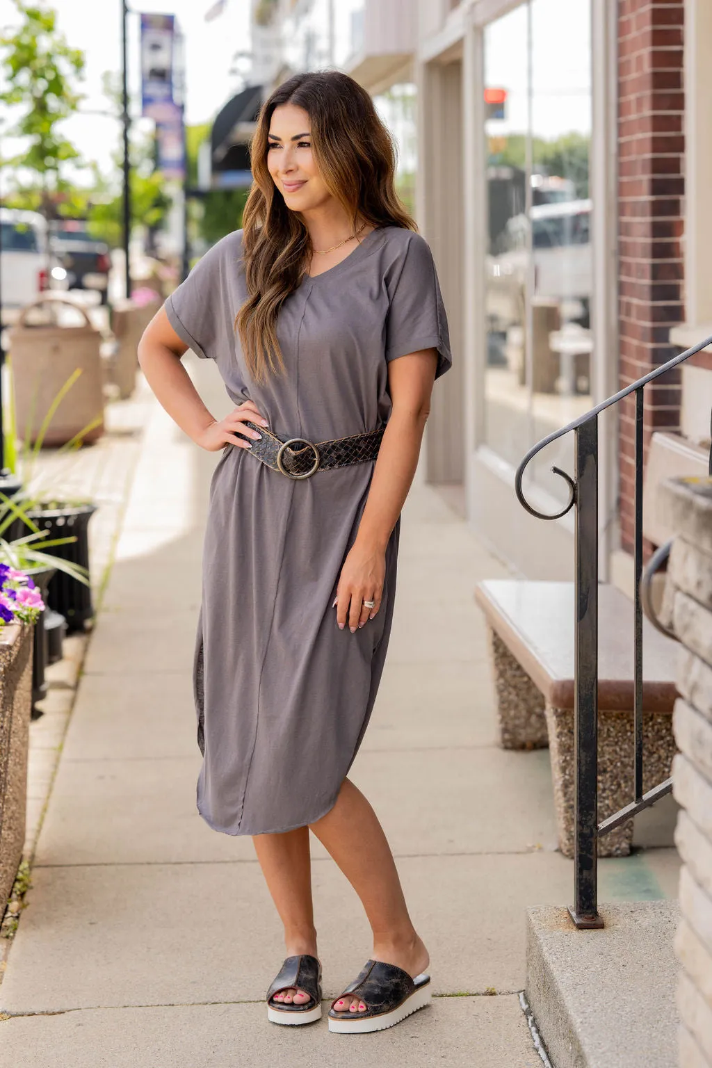 Relaxed Mid Seam Midi Dress