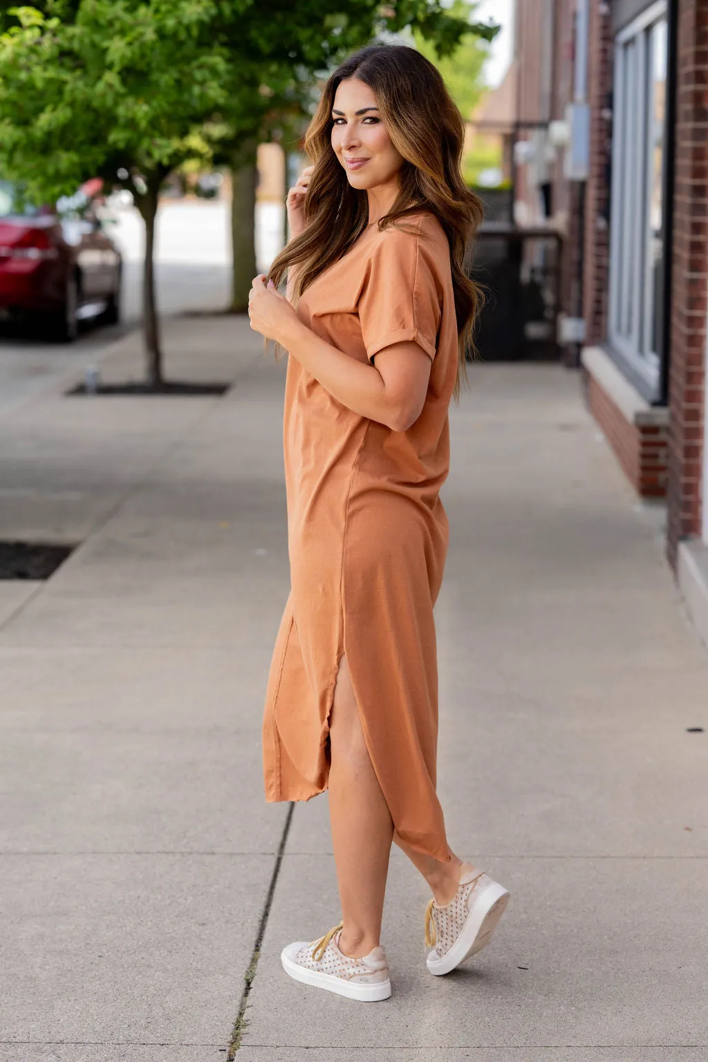 Relaxed Mid Seam Midi Dress