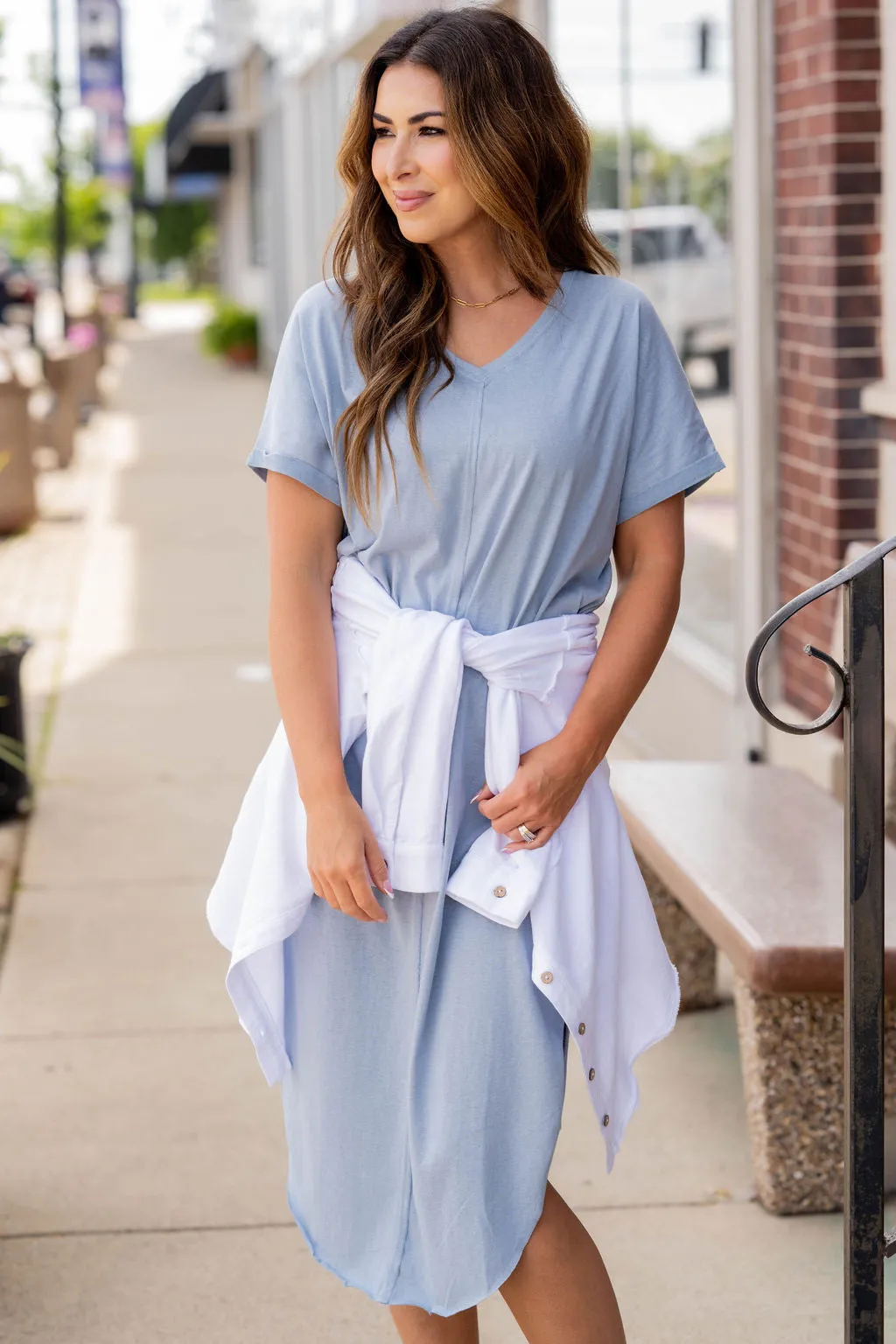 Relaxed Mid Seam Midi Dress