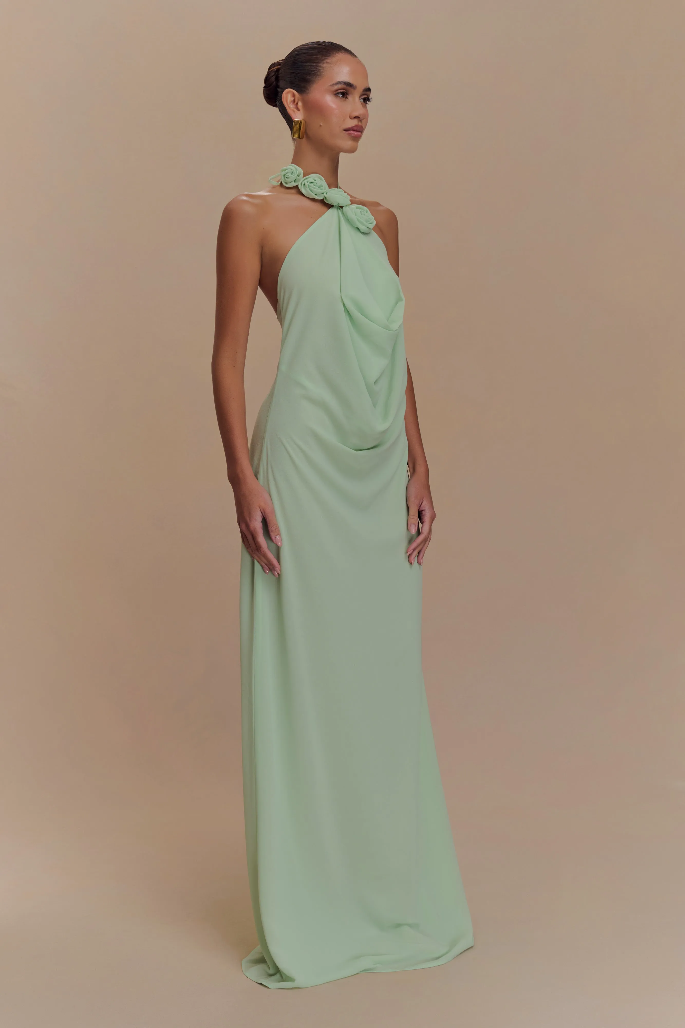 Rosalia Cowl Neck Maxi Dress - Sage