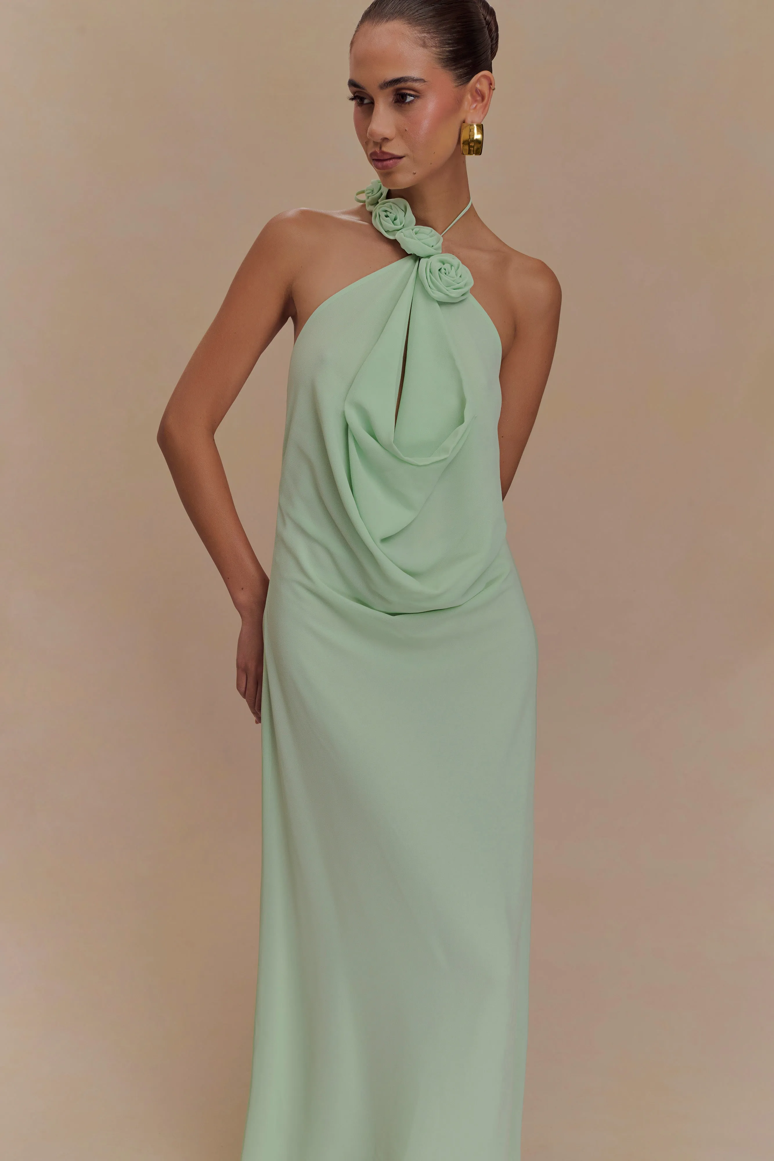 Rosalia Cowl Neck Maxi Dress - Sage