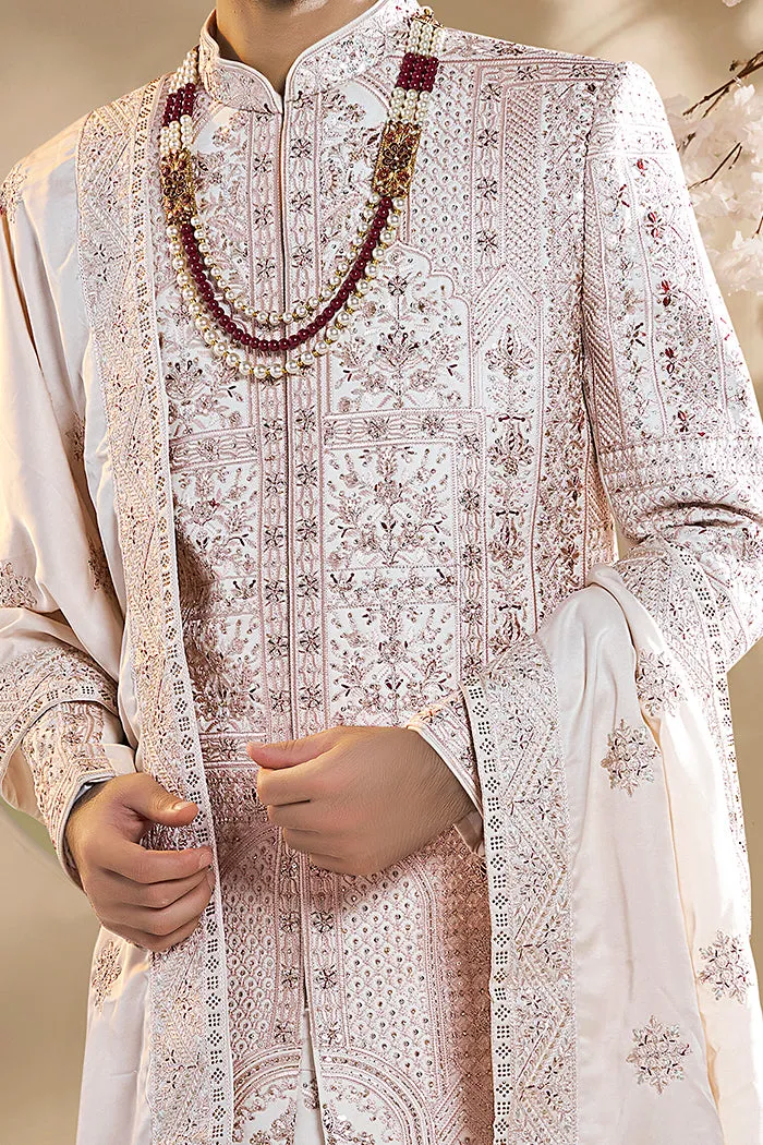 Rose Gold Hand Embroidered Sherwani Set