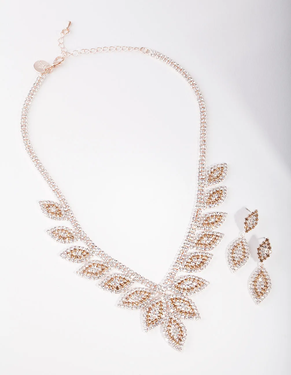 Rose Gold Single Leaf Jewellery Set