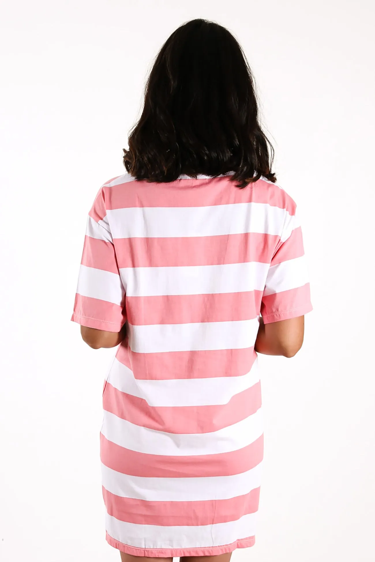 Sailor Tee Dress Pink White