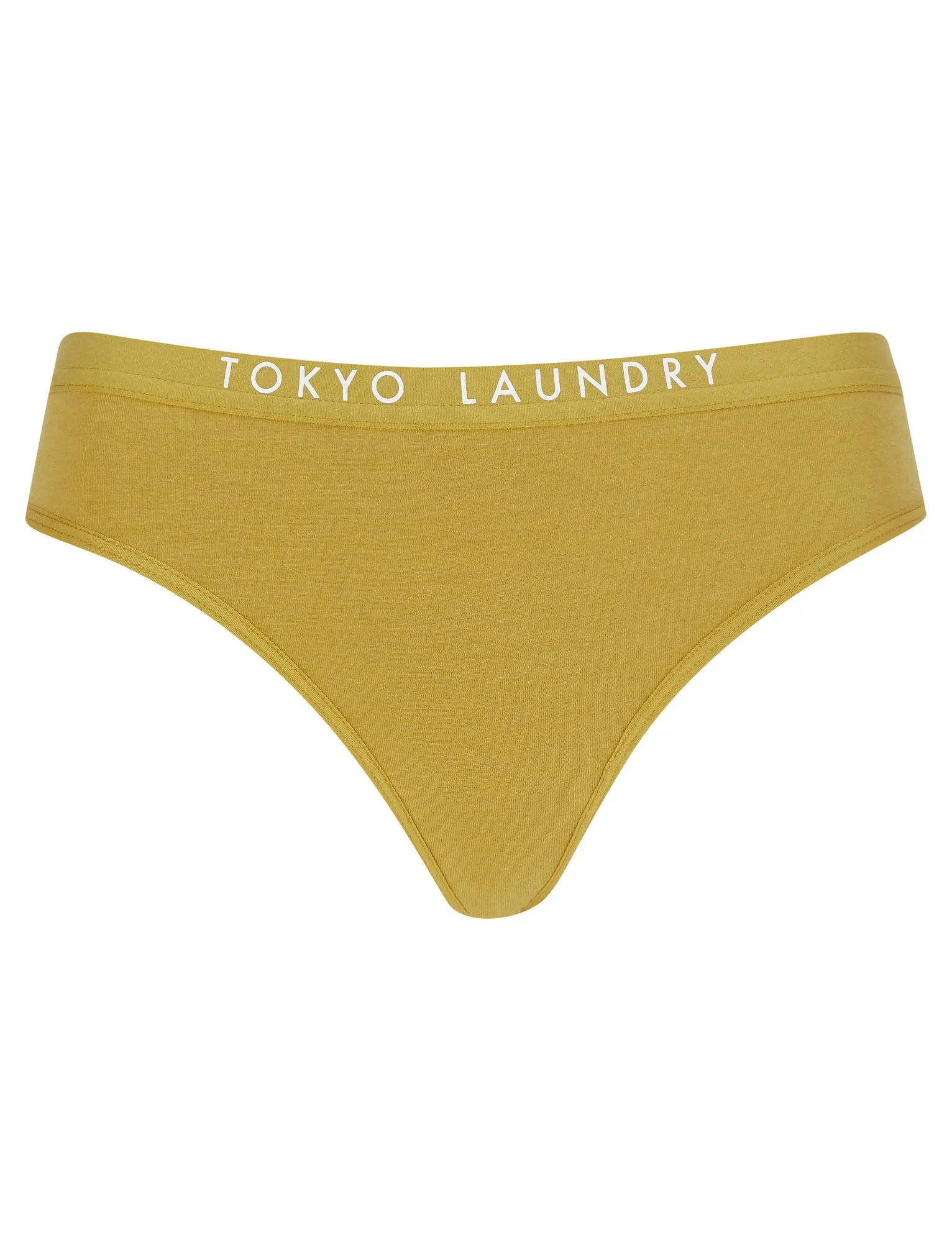 Saint (5 Pack) Cotton Assorted Thongs in Rust / Willow / Dutch Canal / Thunderstorm / Yolk Yellow - Tokyo Laundry