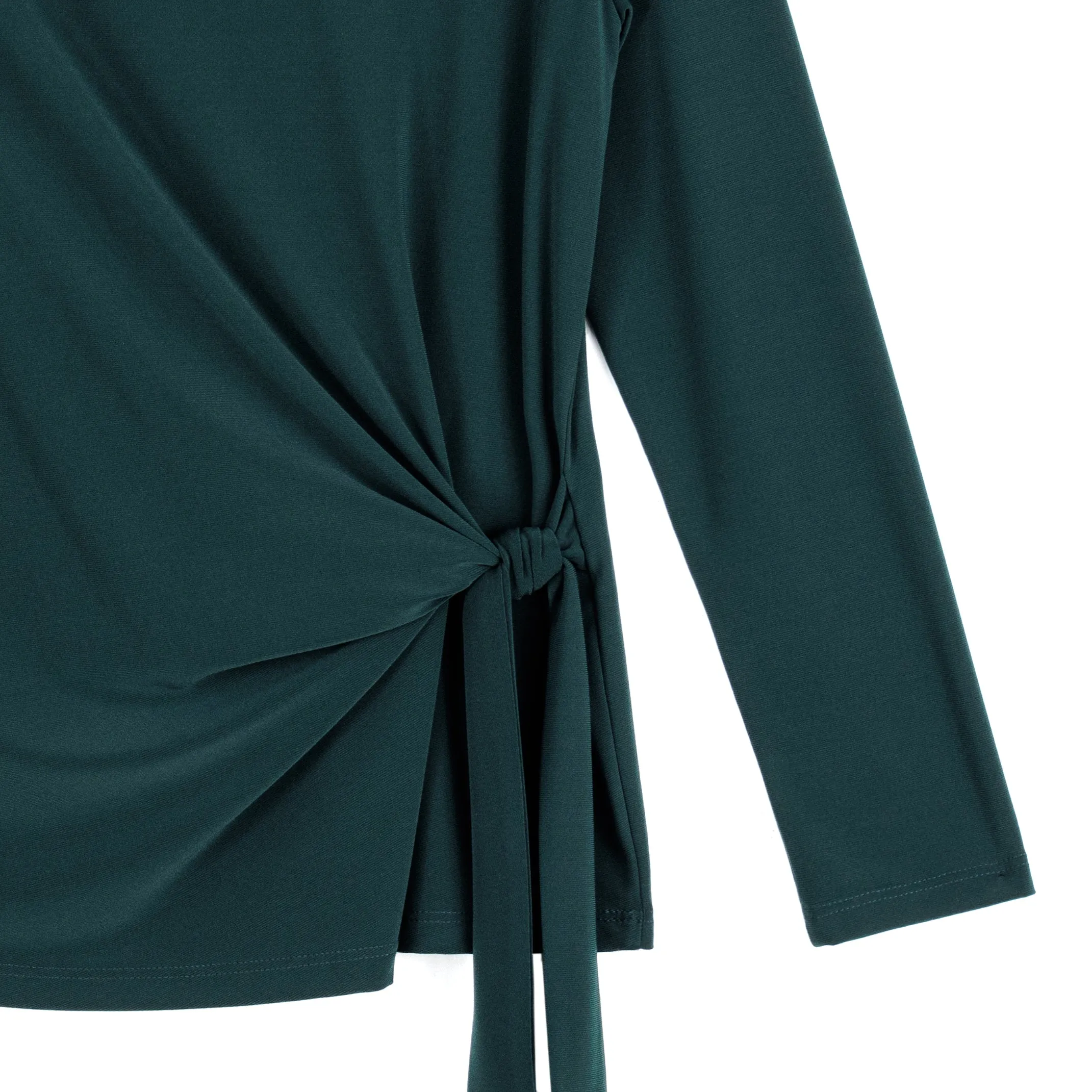 Side Tie Waist Top - Hunter Green