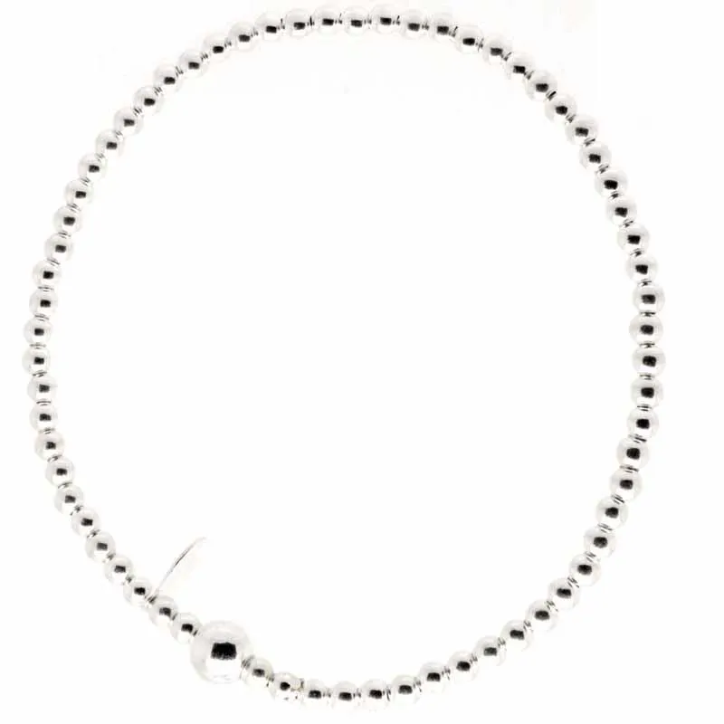 Silver Bead Bracelet - Fine